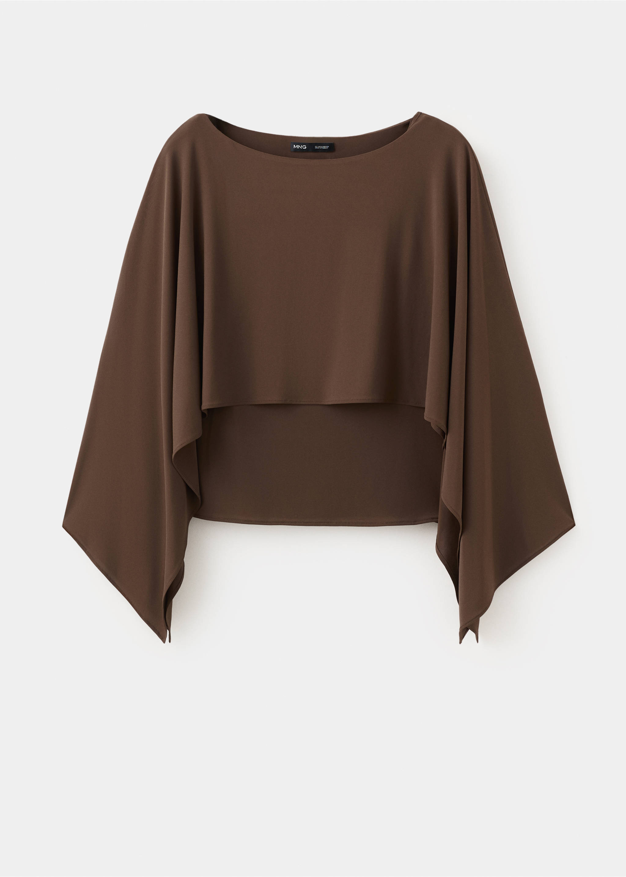 Blusa de manga a três-quartos - Artigo sem modelo, Castanho. Ref: 27055838-00.