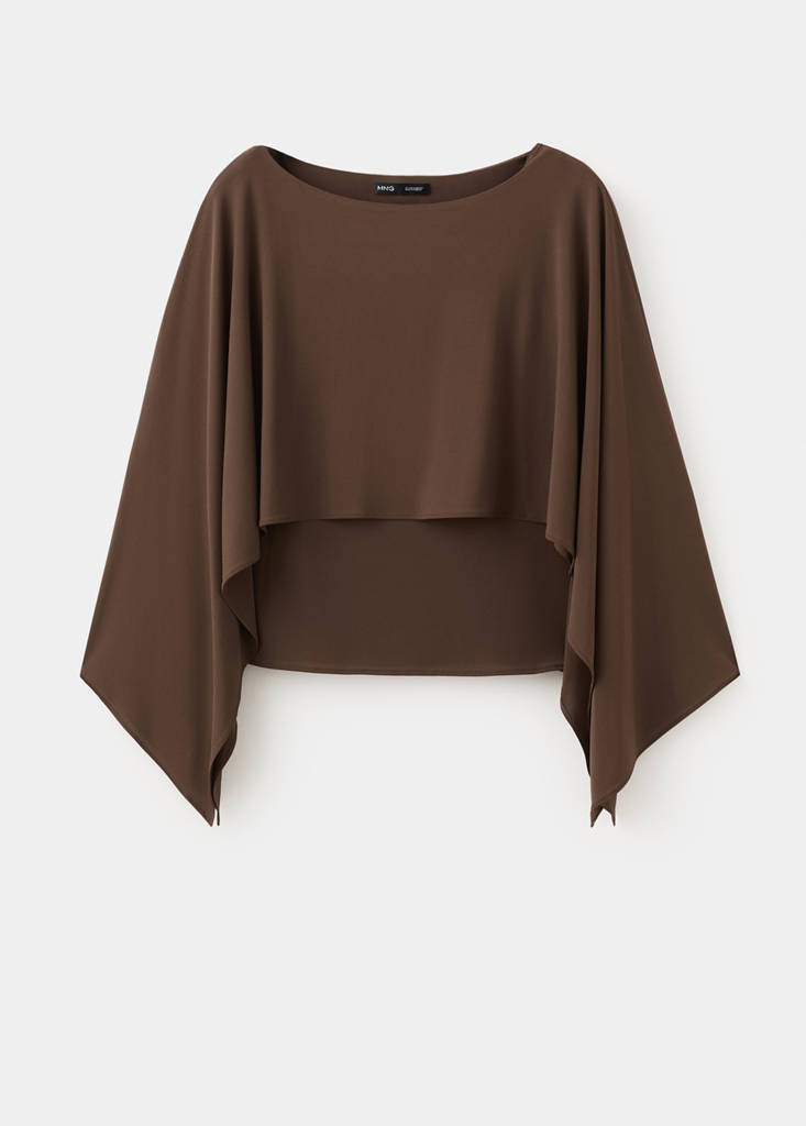 Three-quarter sleeve blouse — Brown