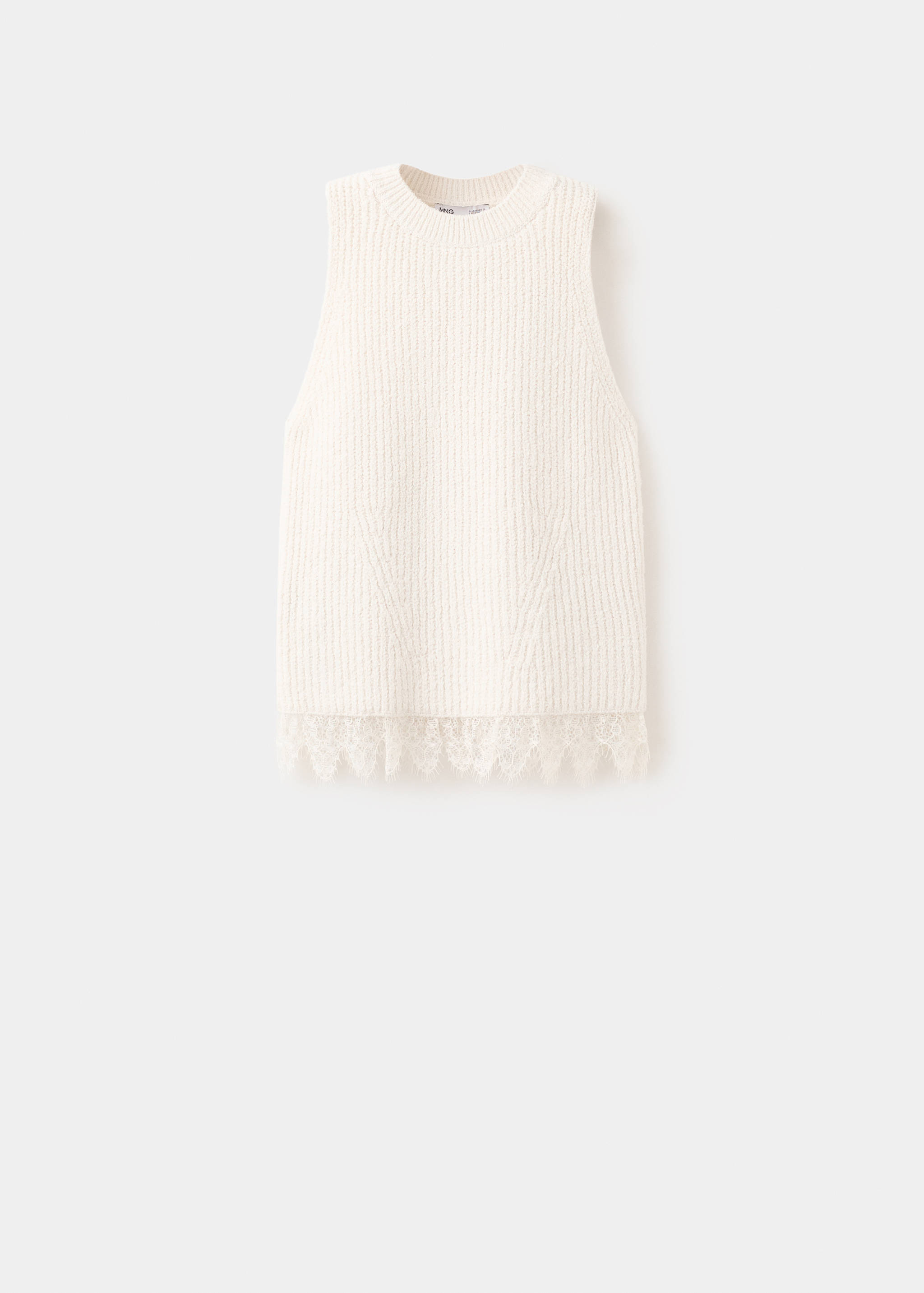Lace-trimmed knit top - Article without model