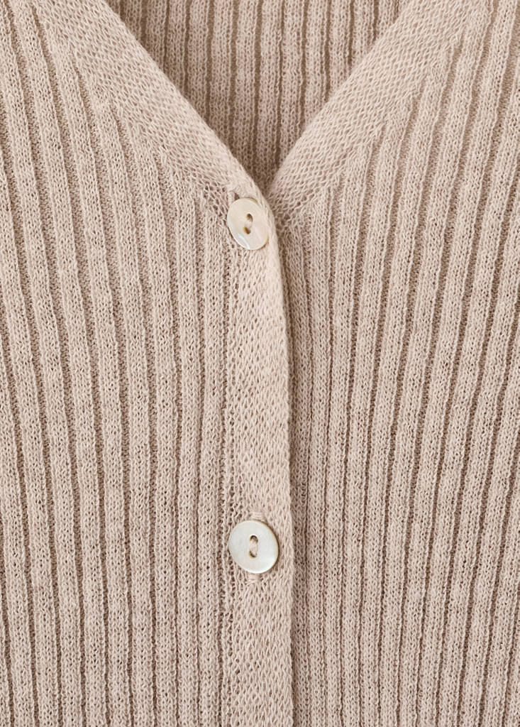 Ruffle  knit cardigan — Sand