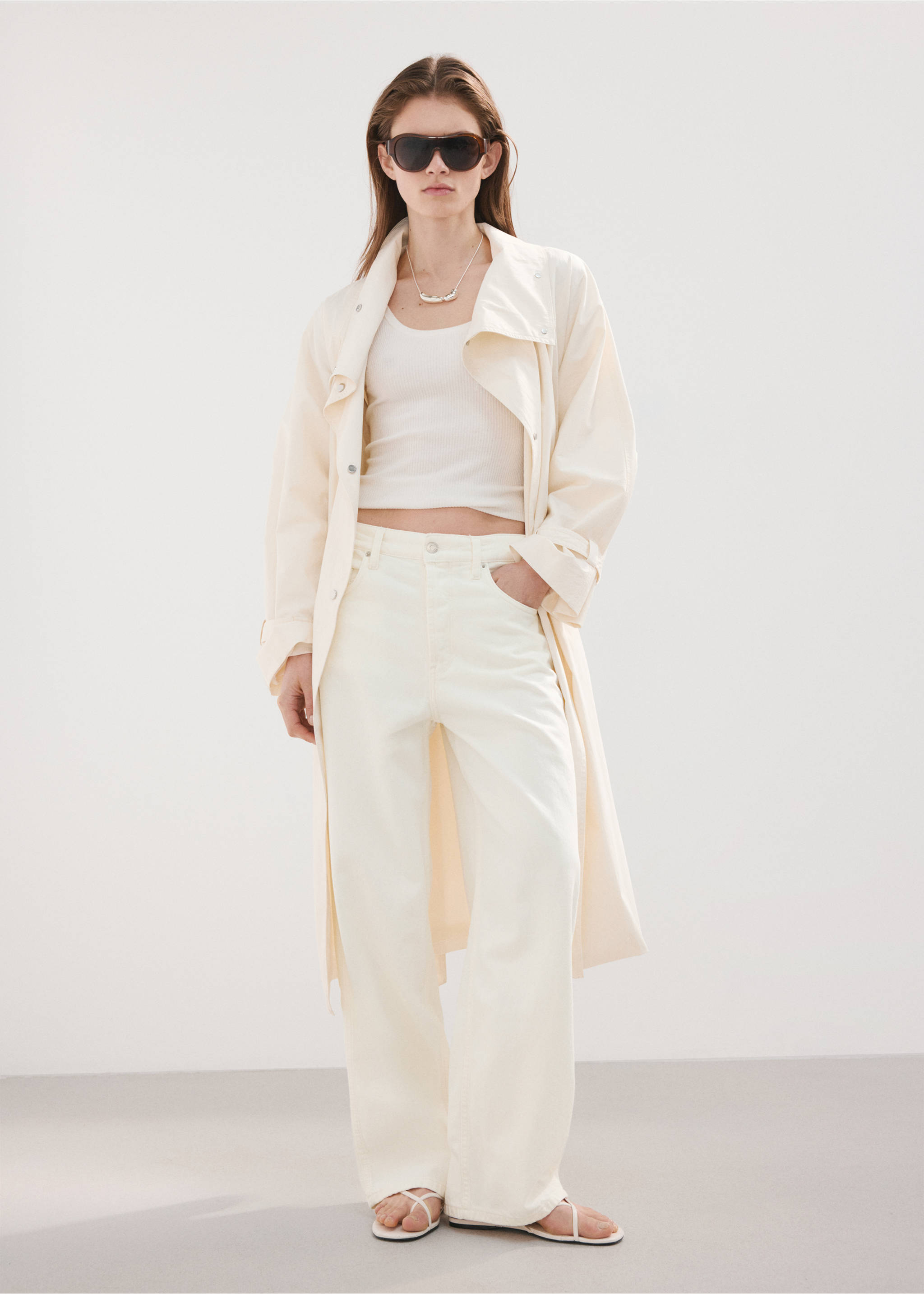 High-rise balloon jeans - General plane, White. Ref: 27055841-00.