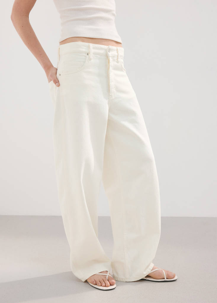 Low-rise balloon jeans — White