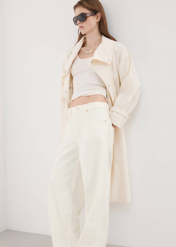 Low-rise balloon jeans — White