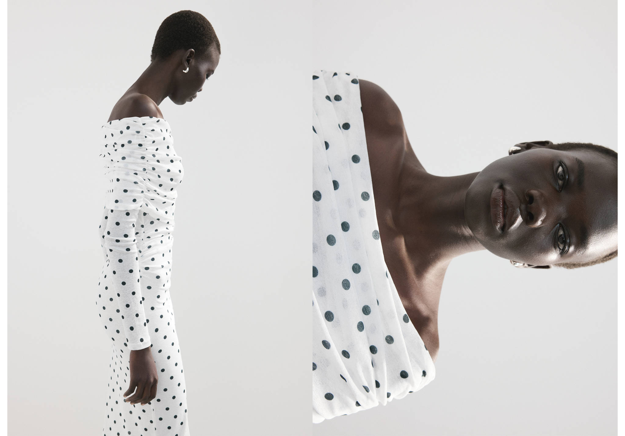 Polka dot bandeau dress - Panoramic plane