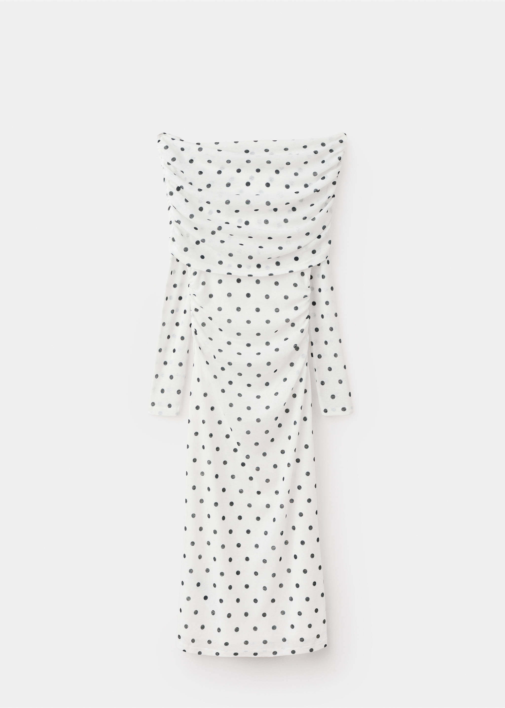 Polka dot bandeau dress - Article without model, White. Ref: 27055842-00.