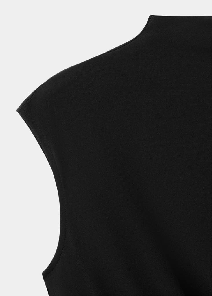 Ruched detail top — Black