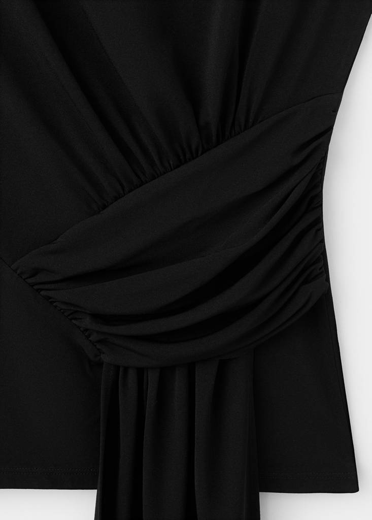 Ruched detail top — Black