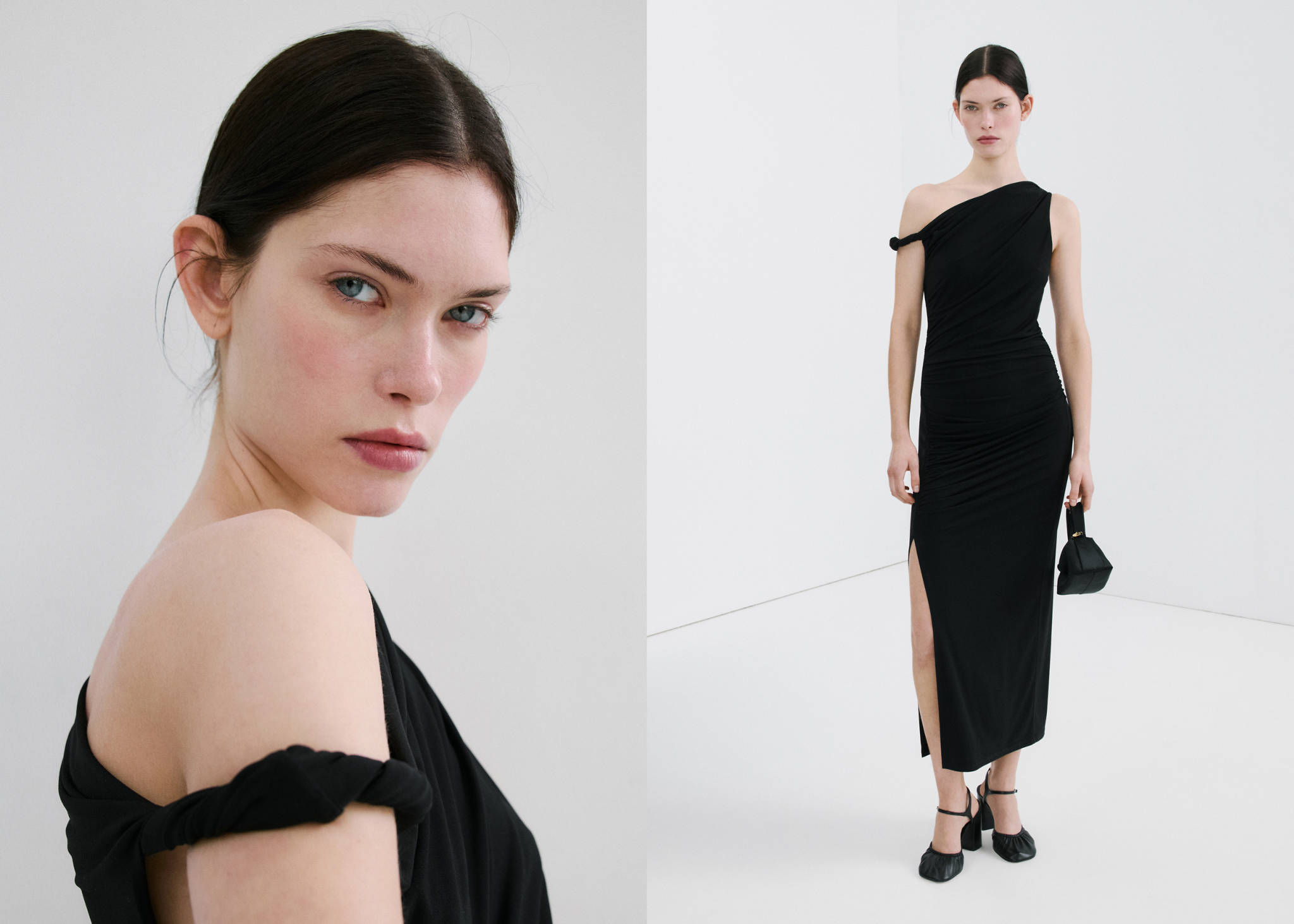 Asymmetrical dress with side slit - Panoramic plane