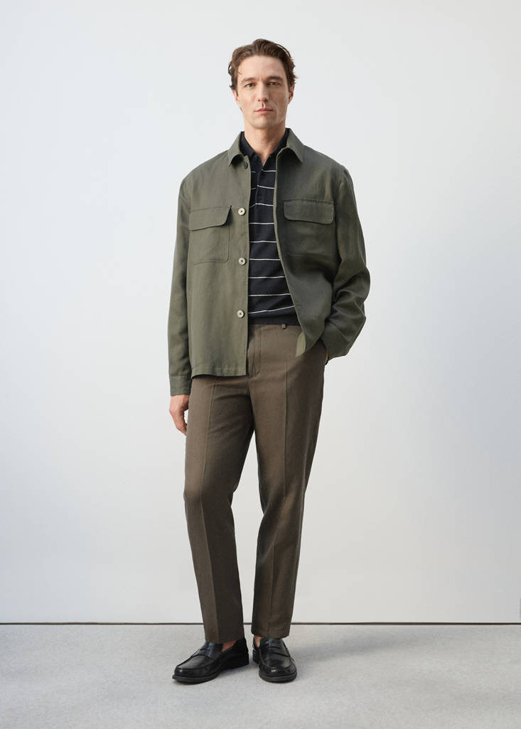 Gathered back lyocell jacket — Medium Brown