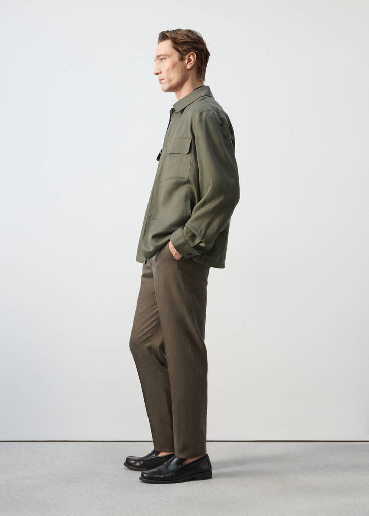Gathered back lyocell jacket — Medium Brown
