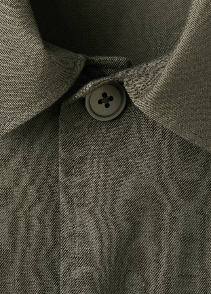 Gathered back lyocell jacket — Medium Brown