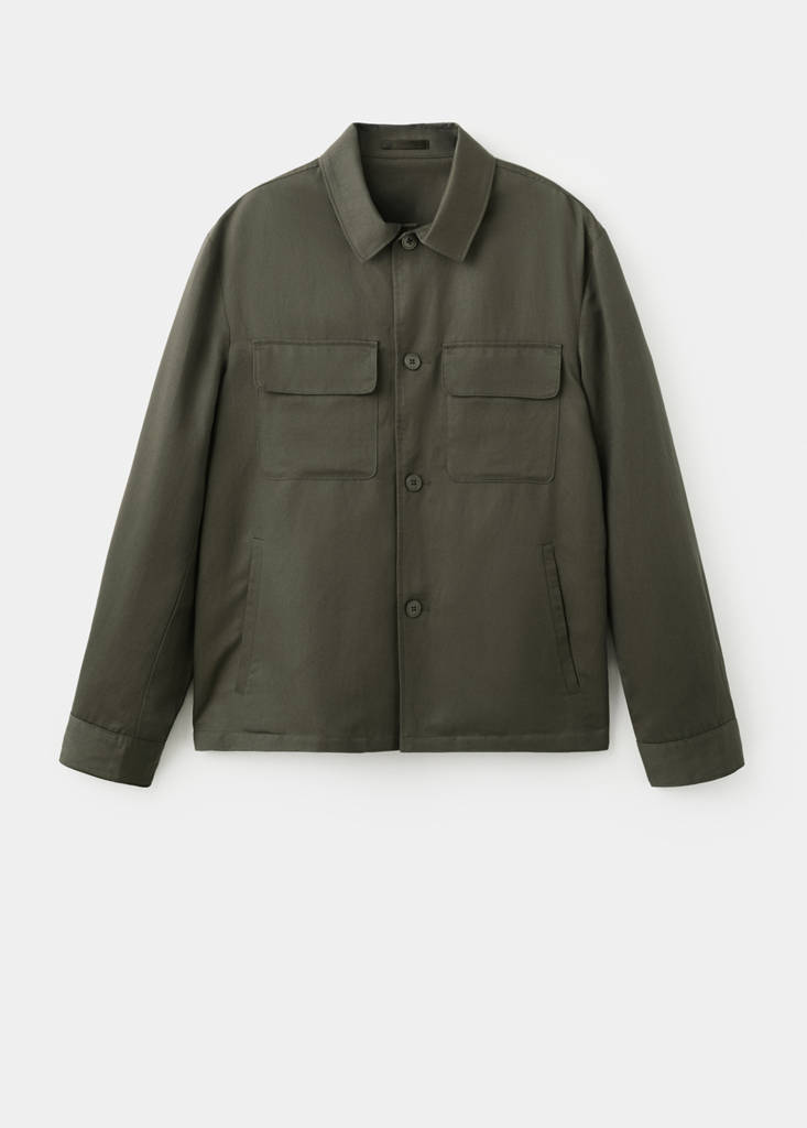 Gathered back lyocell jacket — Medium Brown