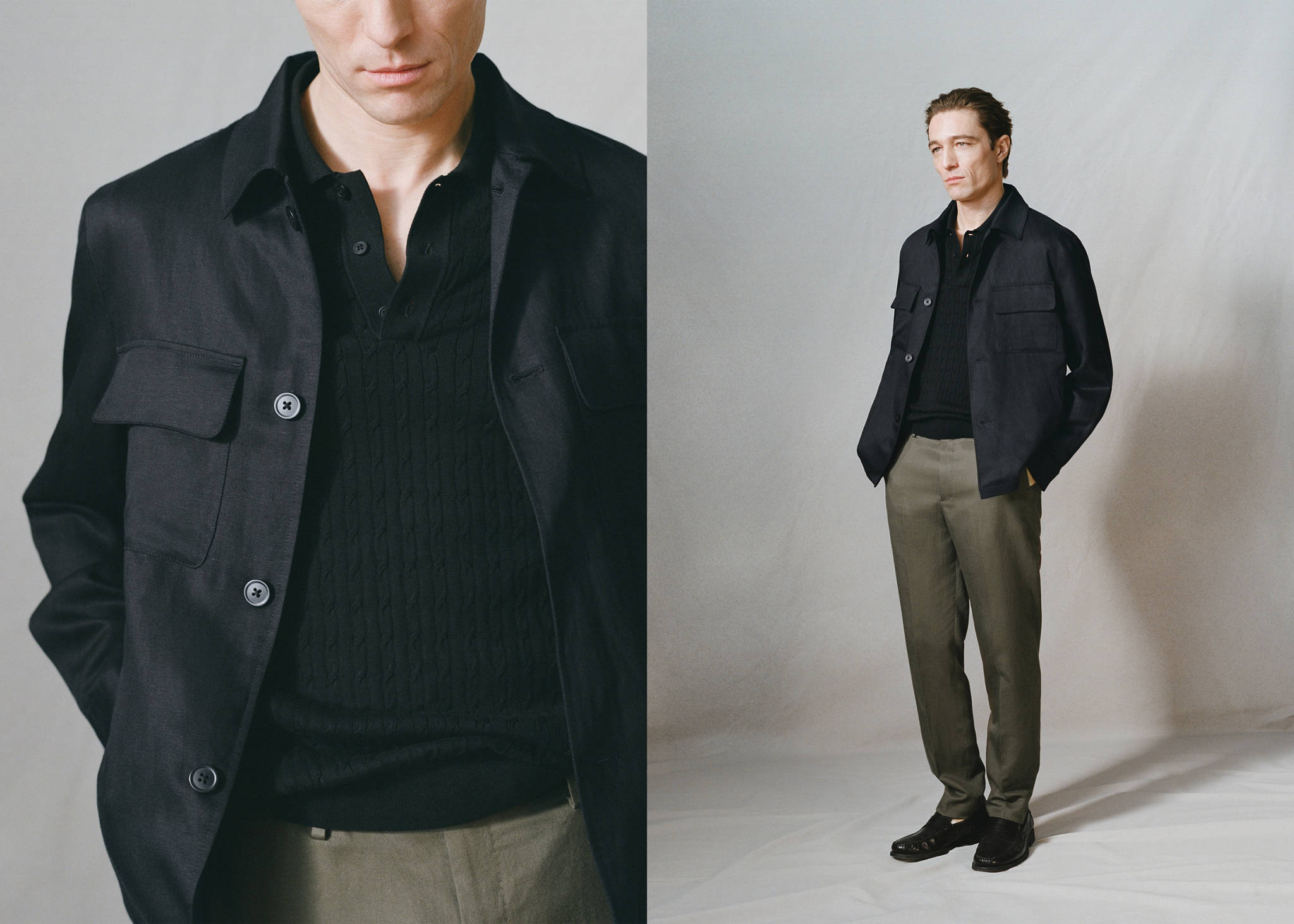 Gathered back lyocell jacket - Panoramic plane