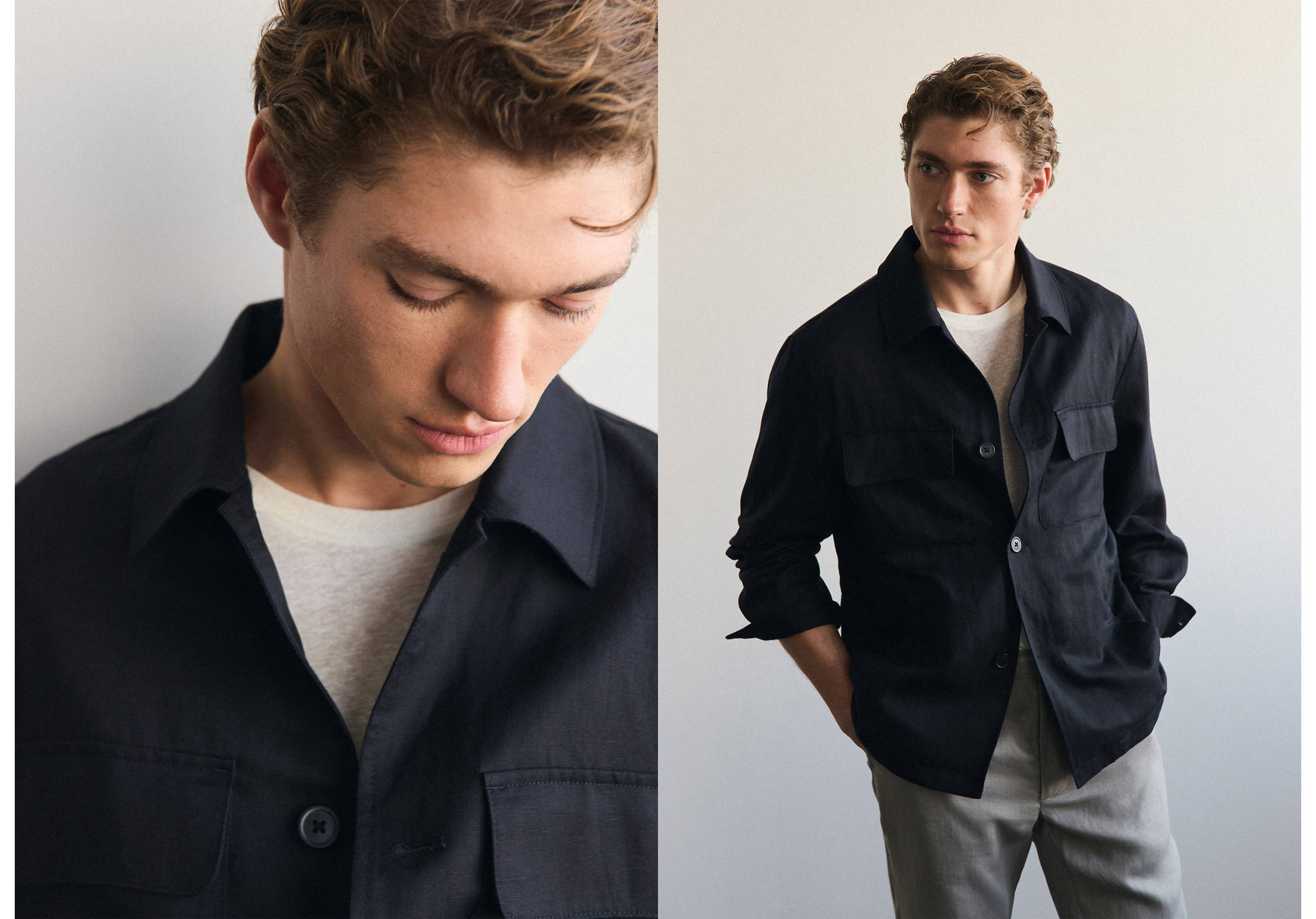 Gathered back lyocell jacket - Panoramic plane