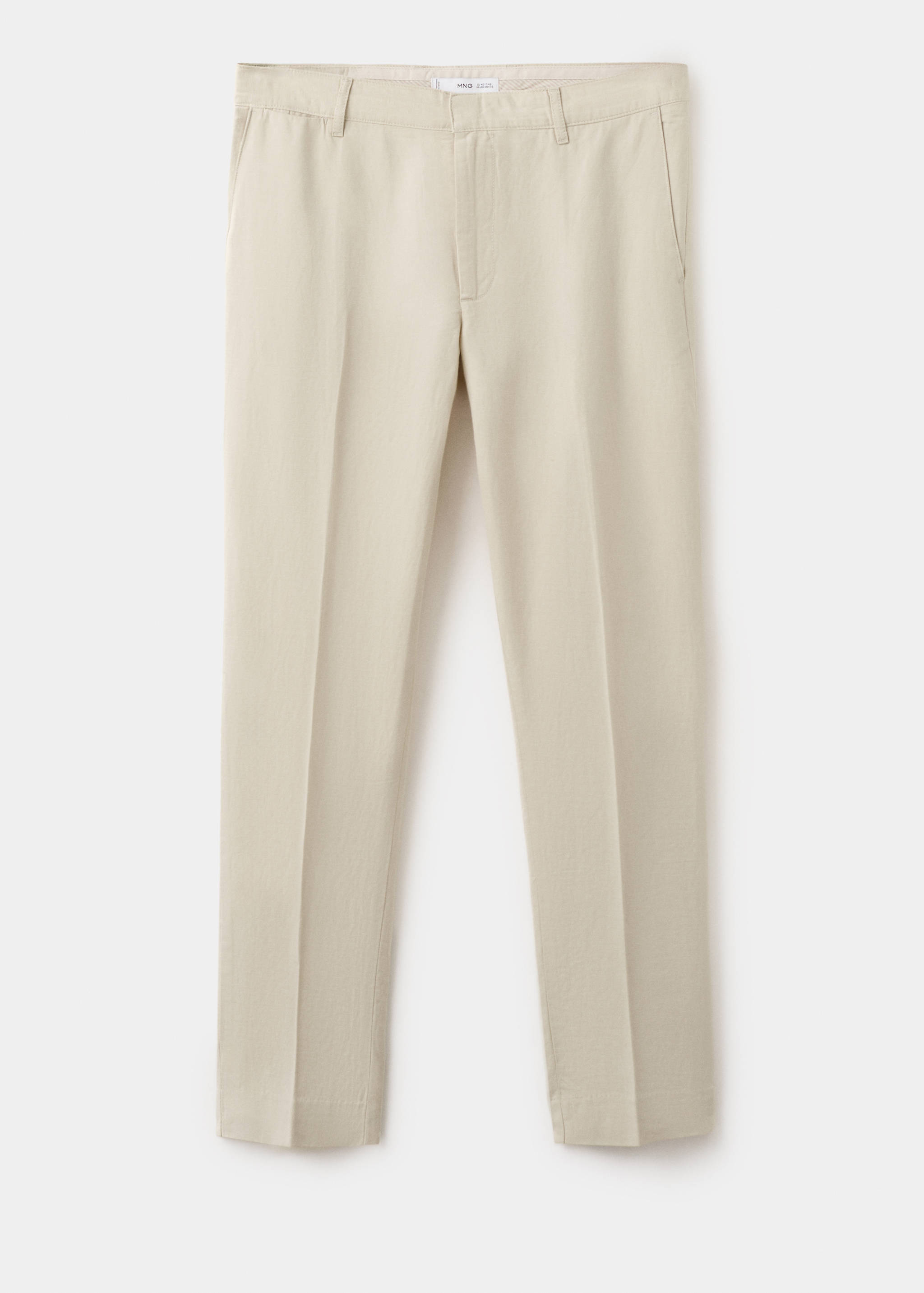 Slim-fit cotton linen trousers - Article without model