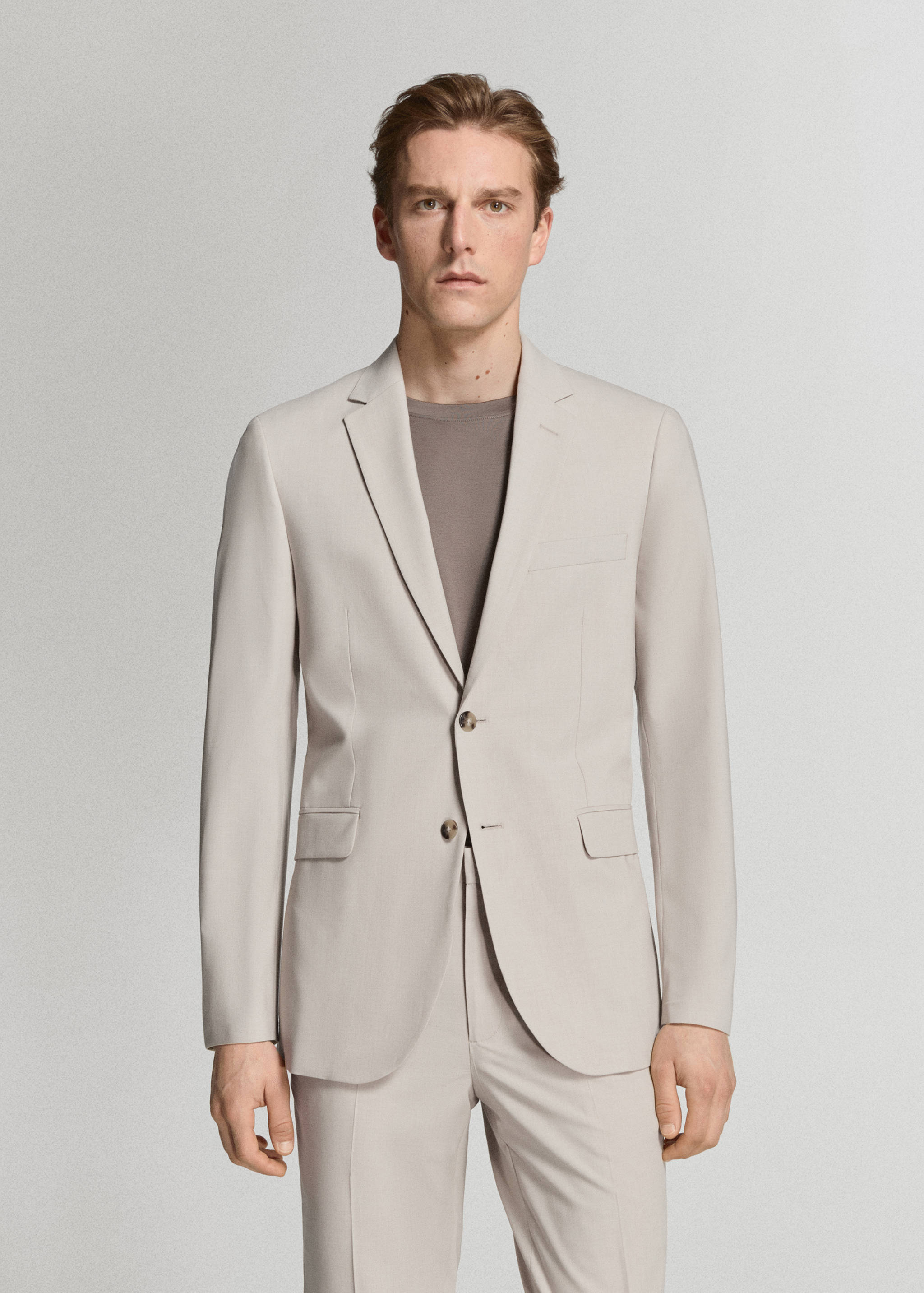 Super slim-fit suit jacket in stretch fabric - Medium plane