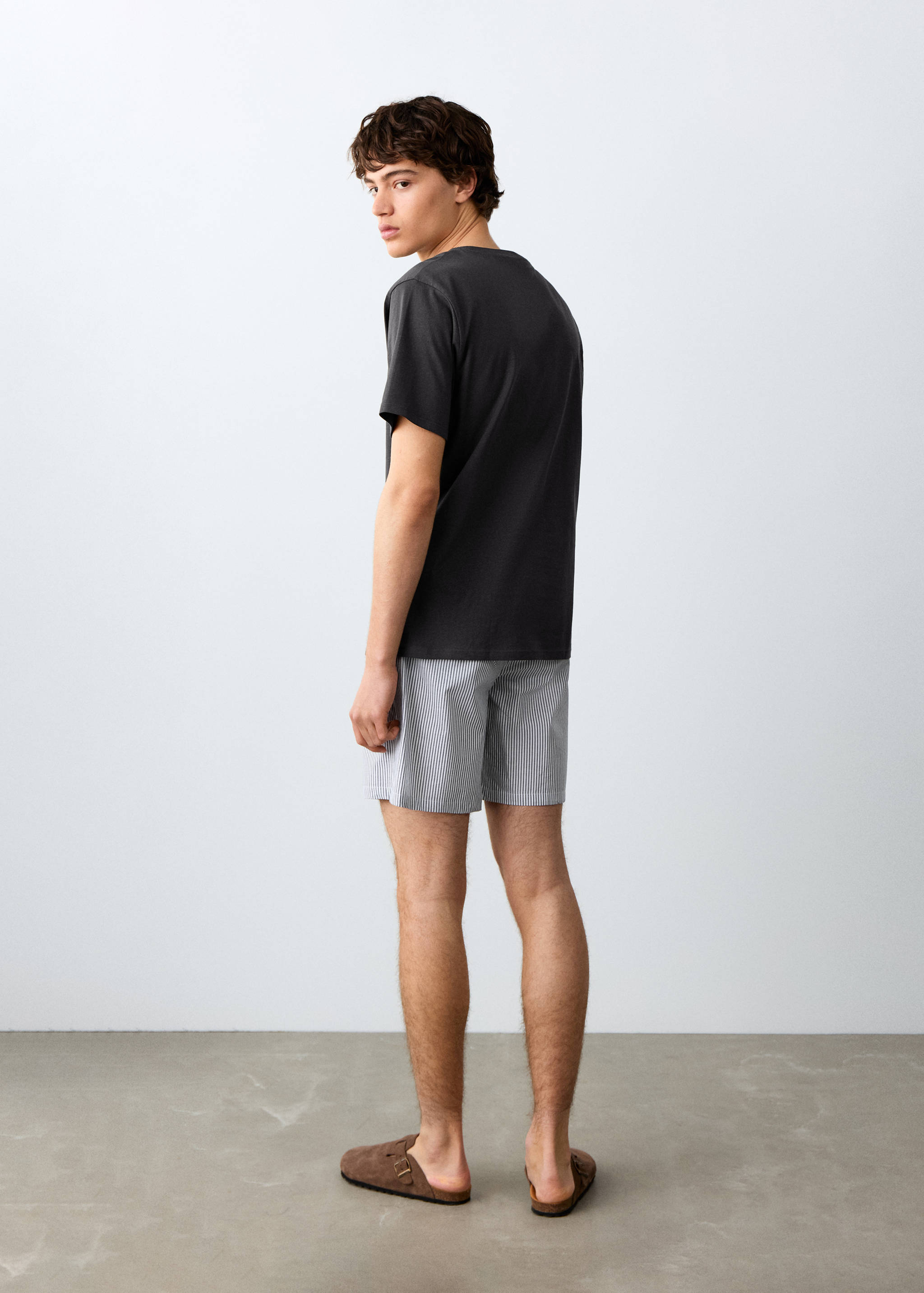 Striped cotton short pyjamas - Reverse of the article