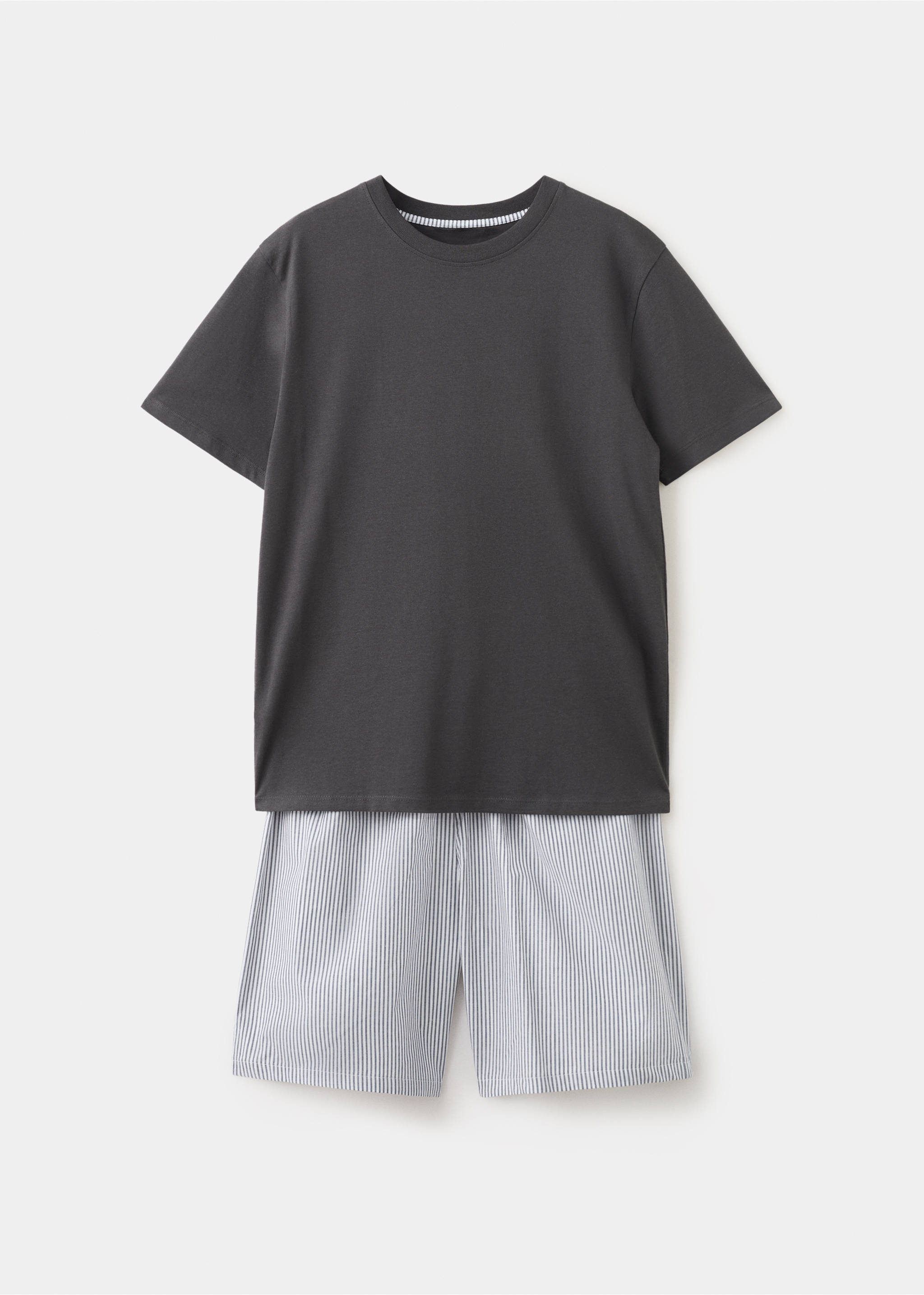 Pijama corto algodón rayas - Artículo sin modelo, Gris antracita. Ref: 27055934-00.