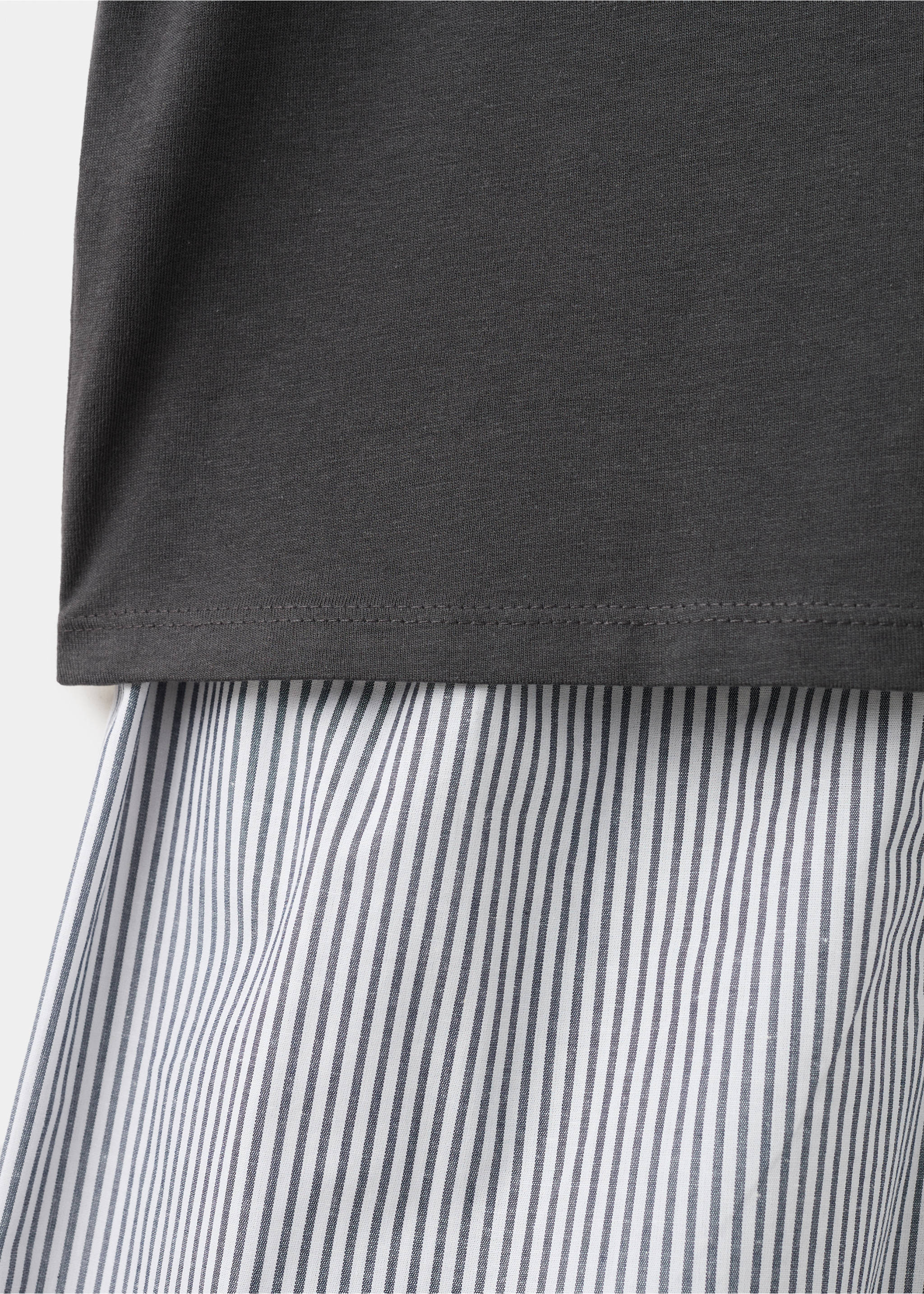Pijama corto algodón rayas - Detalle del artículo 0, Gris antracita. Ref: 27055934-00.
