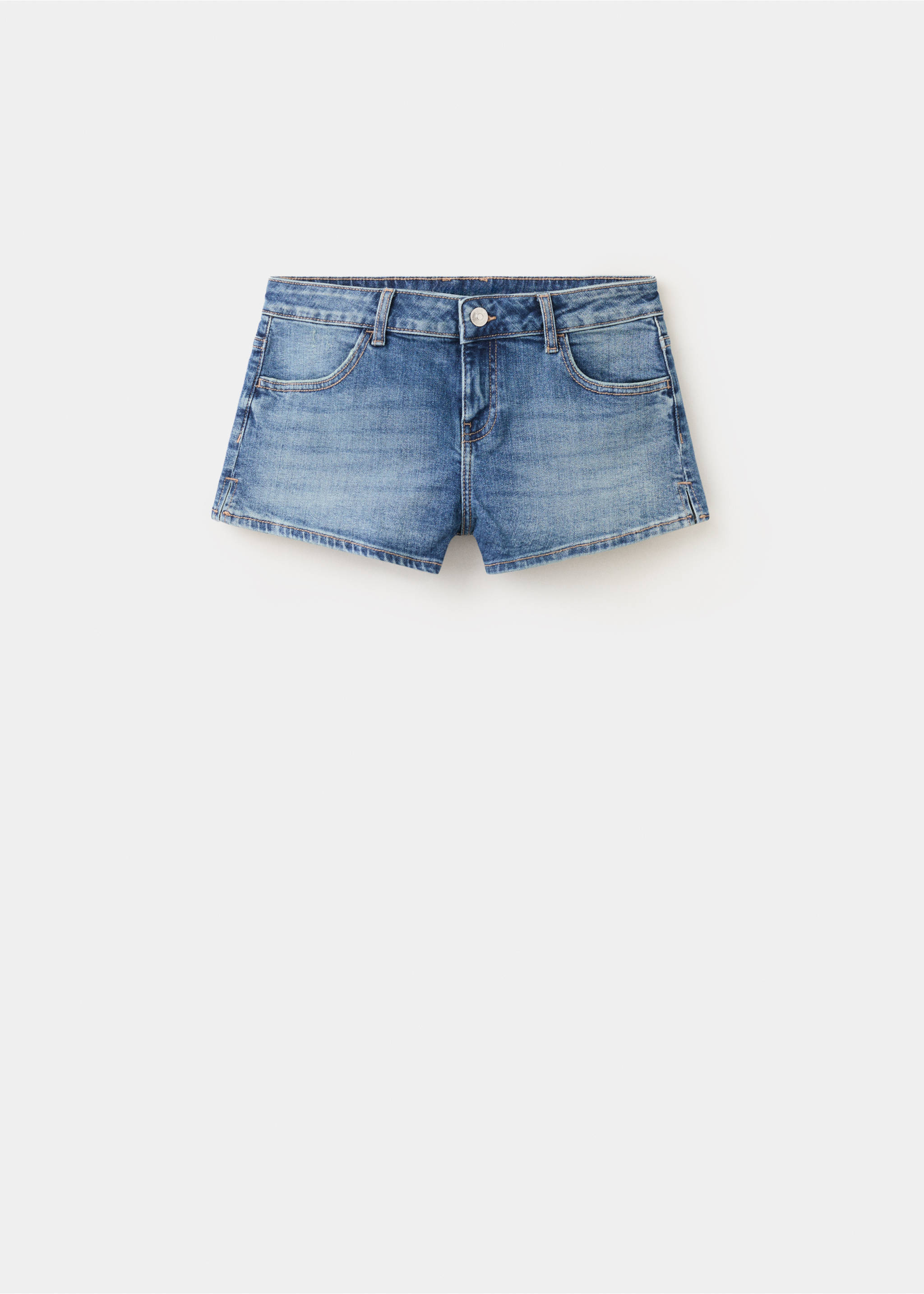 Micro fit low waist shorts - Article without model, Medium Vintage Blue. Ref: 27055936-00.