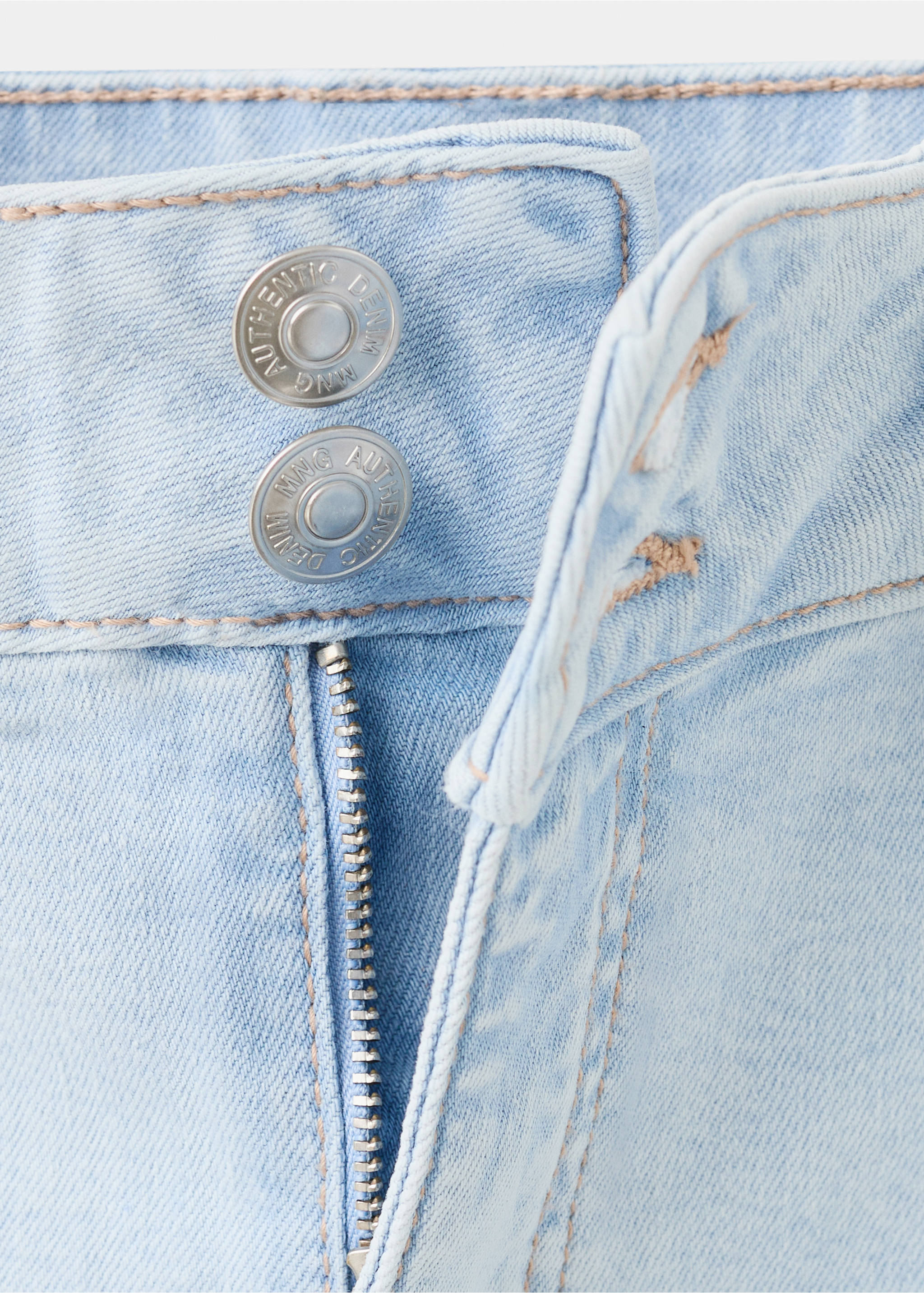 Denim short skirt - Details of the article 8, Medium Blue. Ref: 27055938-00.