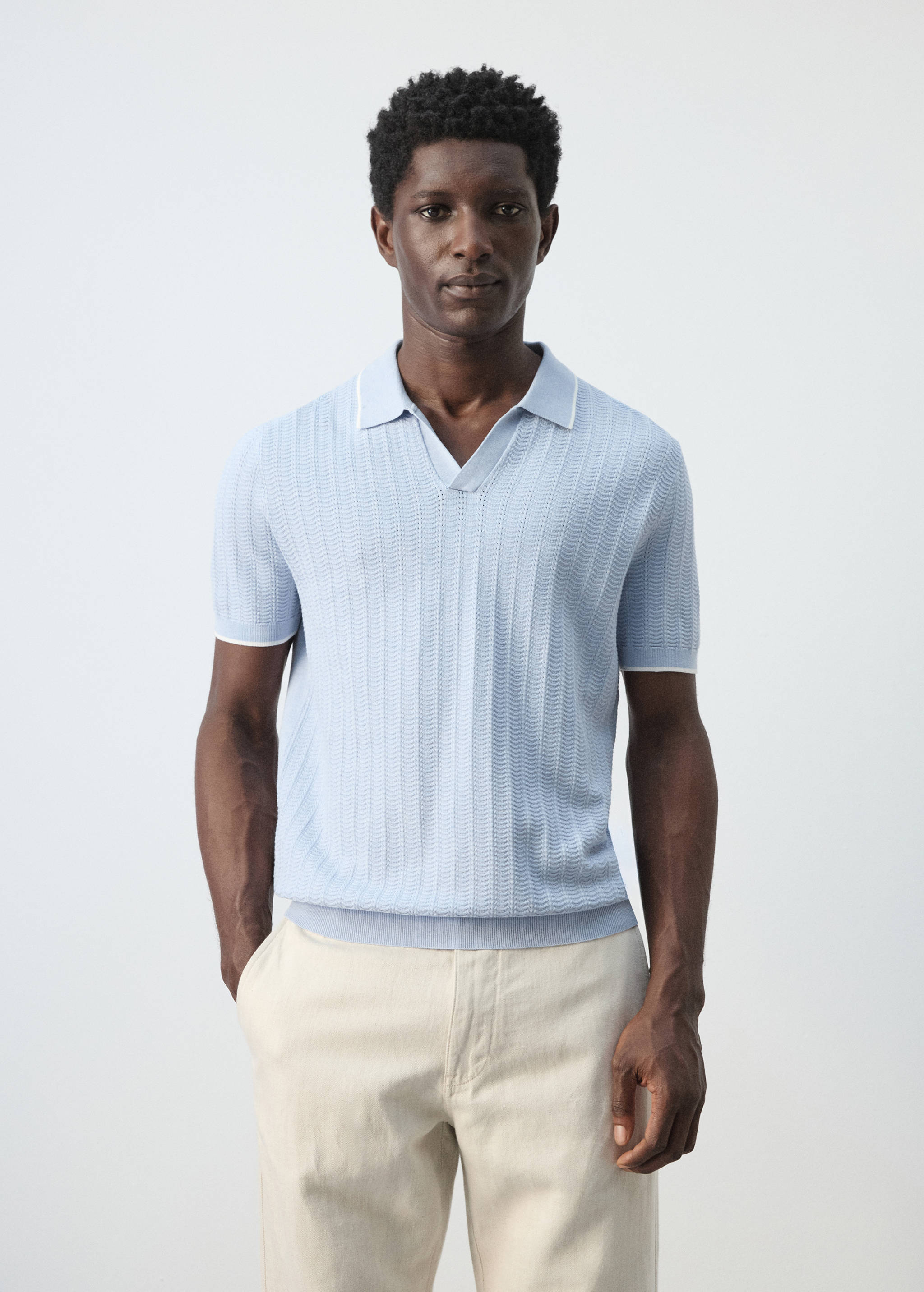 قميص بولو منسوج - رؤية وسط