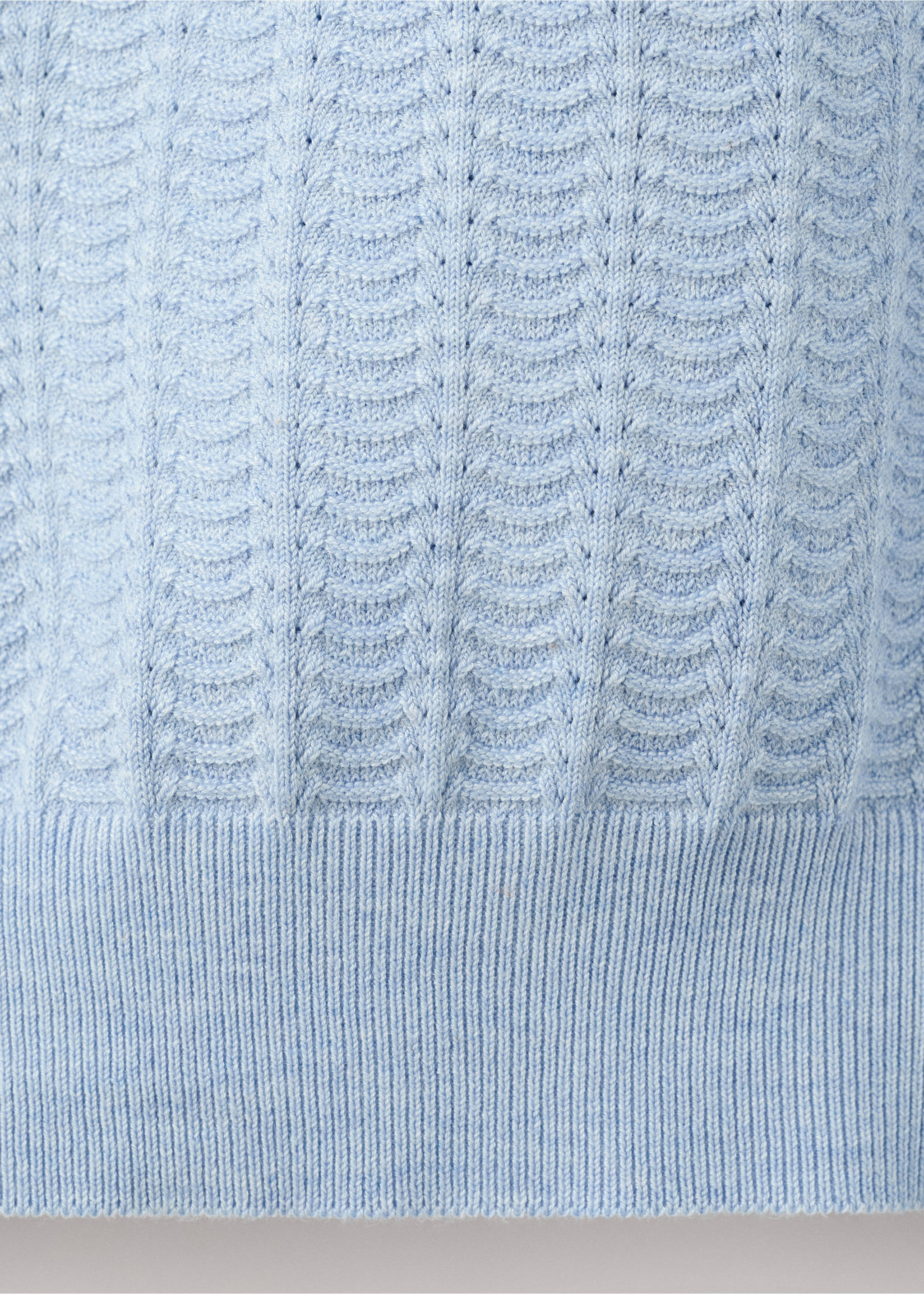 Bluză polo din tricot subțire structurat - Detaliu al articolului 0, Albastru celest. Ref: 27055939-00.