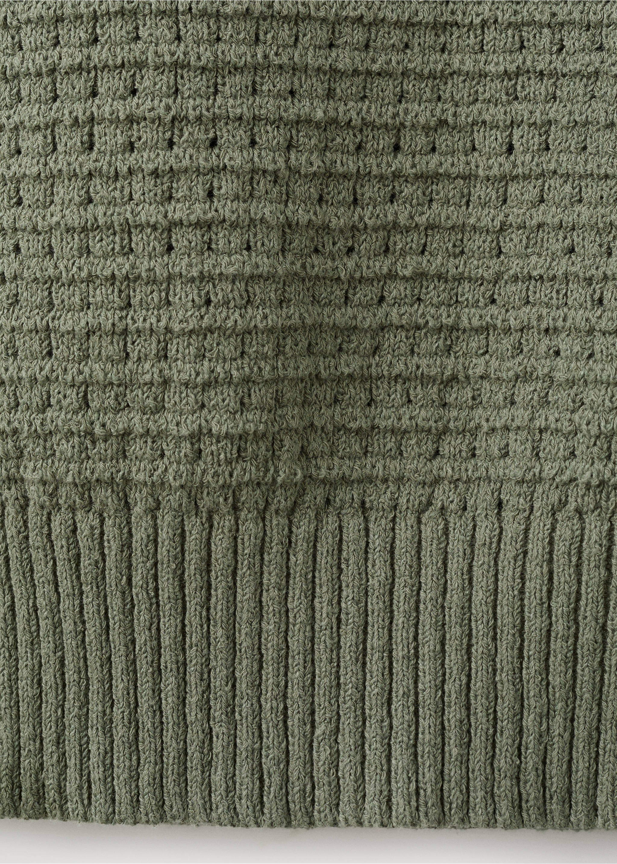 Трикотажное поло с вафельной фактурой - Деталь изделия 0, Зеленый лес. Ref: 27055940-00.