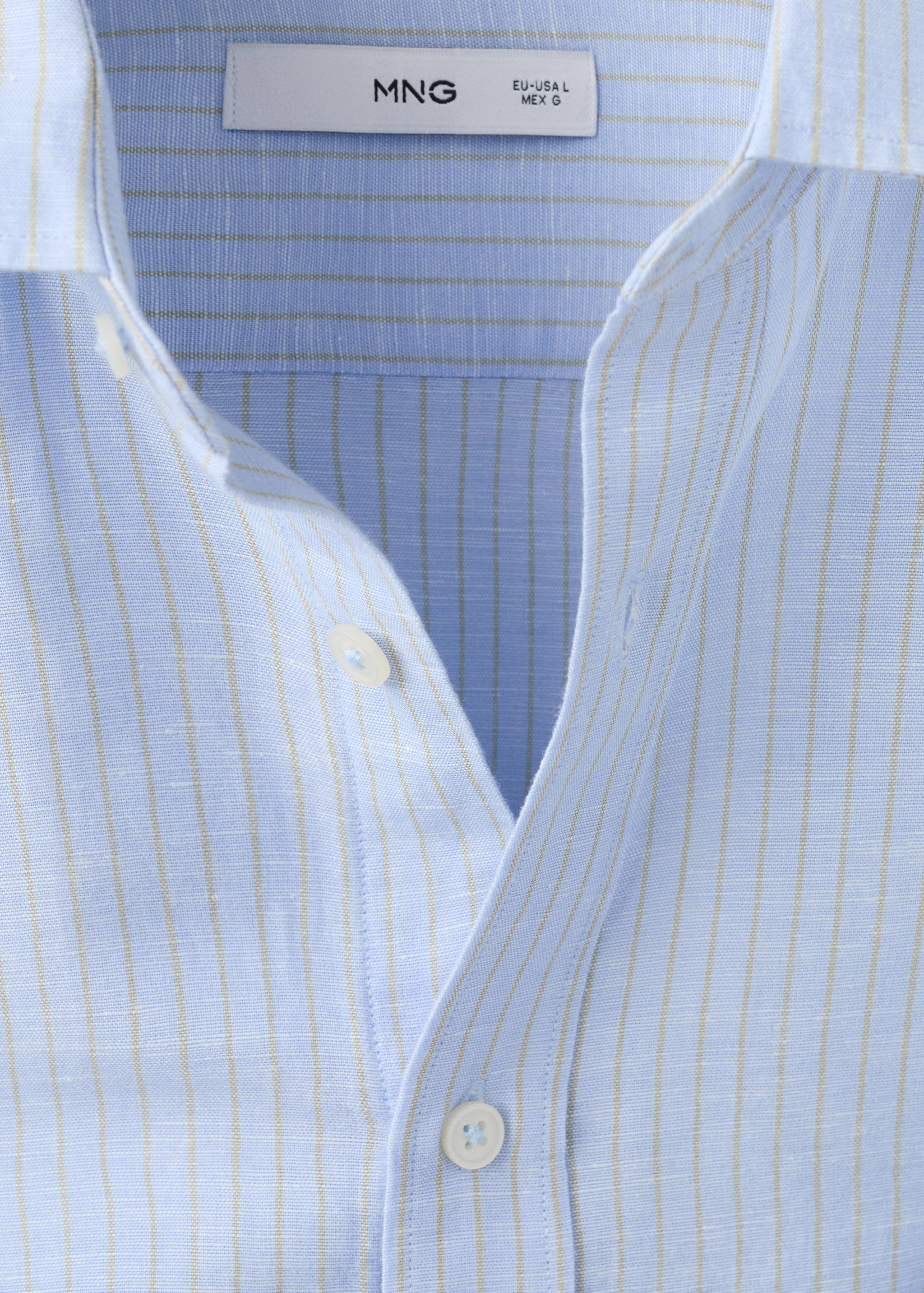 Camisa regular fit lino algodón rayas - Detalle del artículo 8