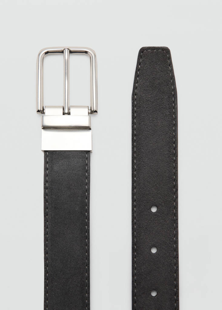 Reversible suede leather belt — Sand