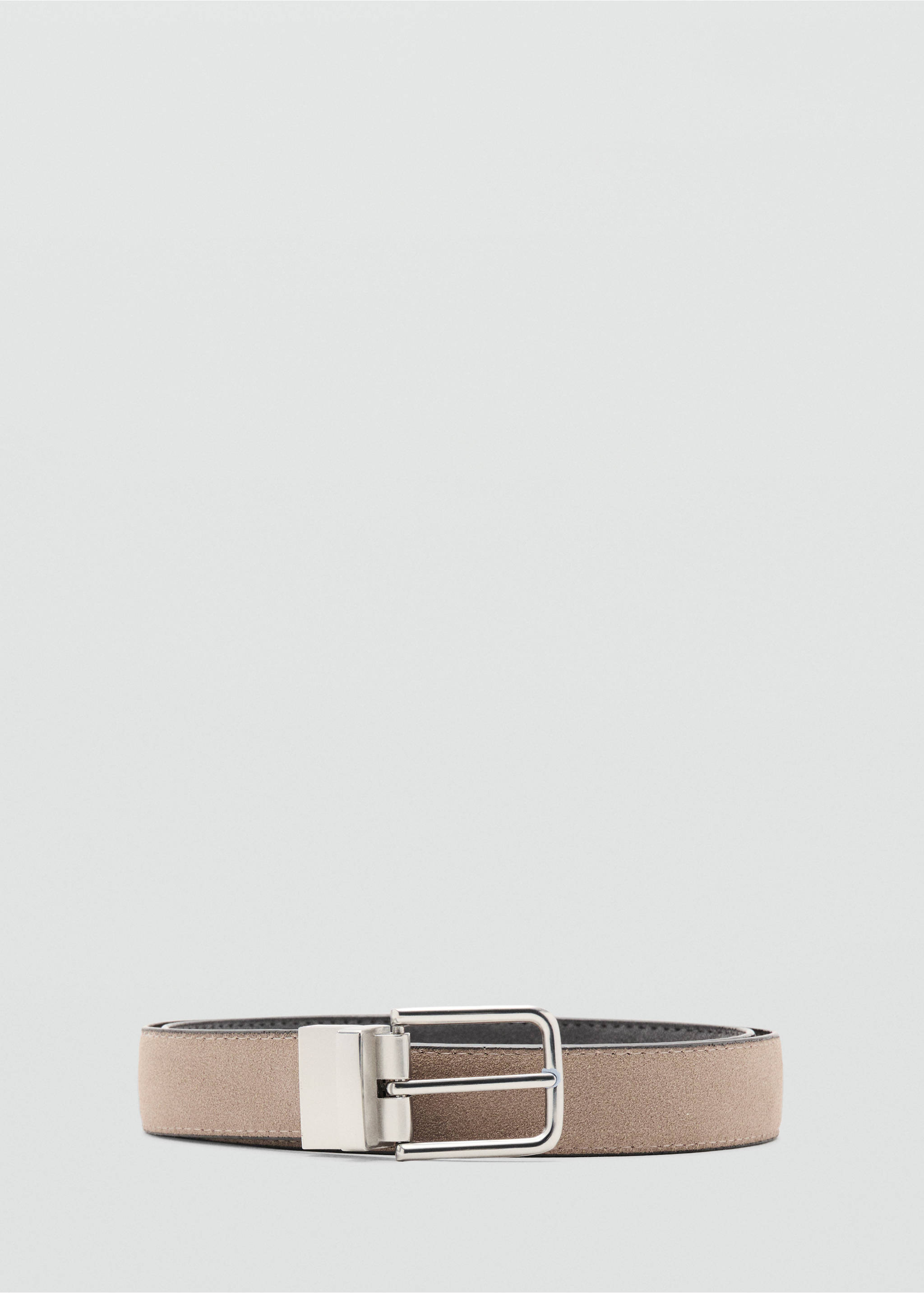 Reversible suede leather belt - Details of the article 3, Sand. Ref: 27055942-00.