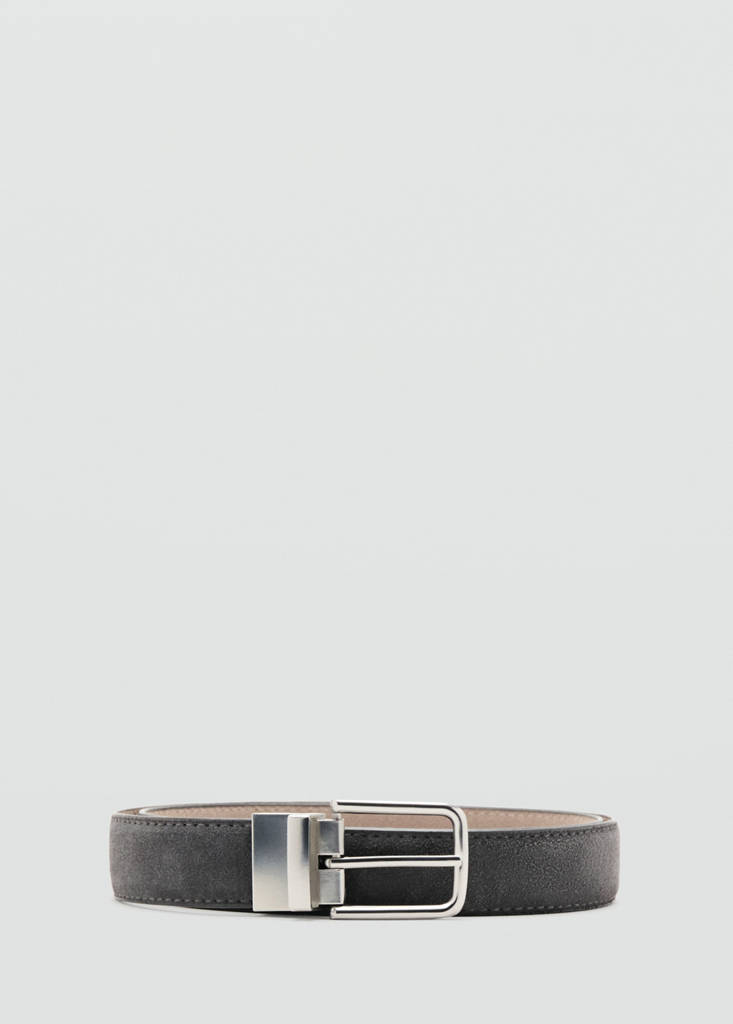 Reversible suede leather belt — Sand