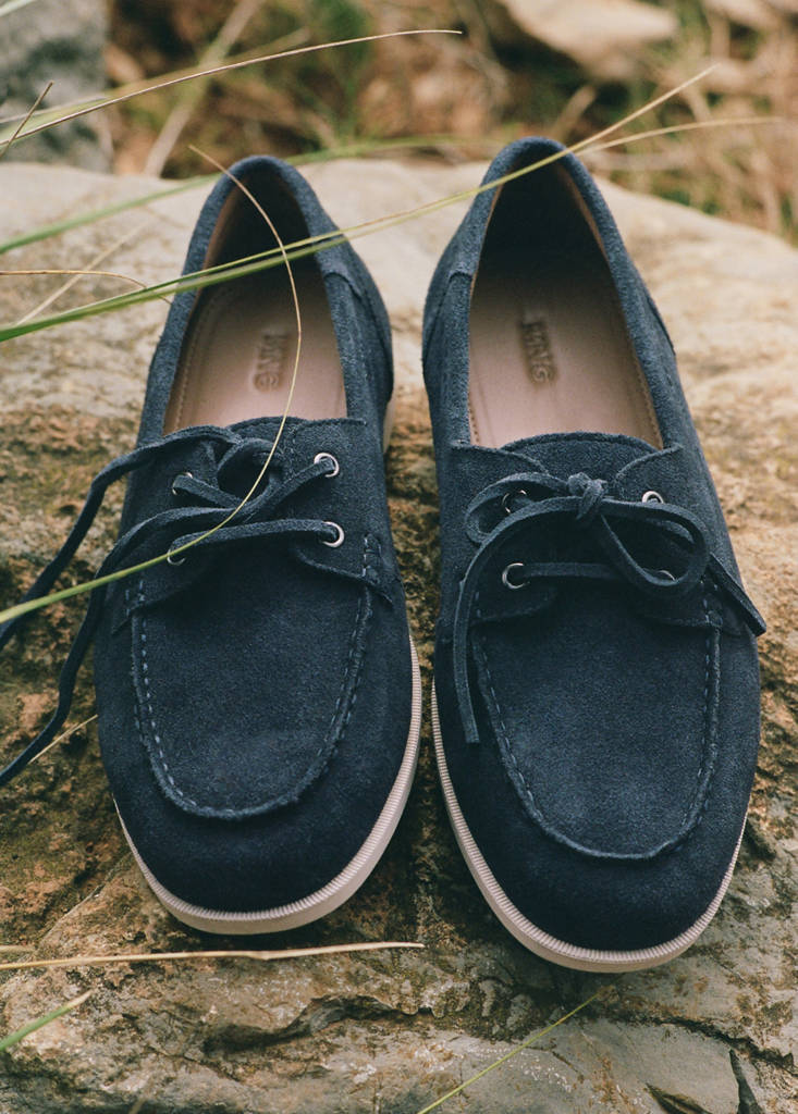 Suede nautical shoes — Navy