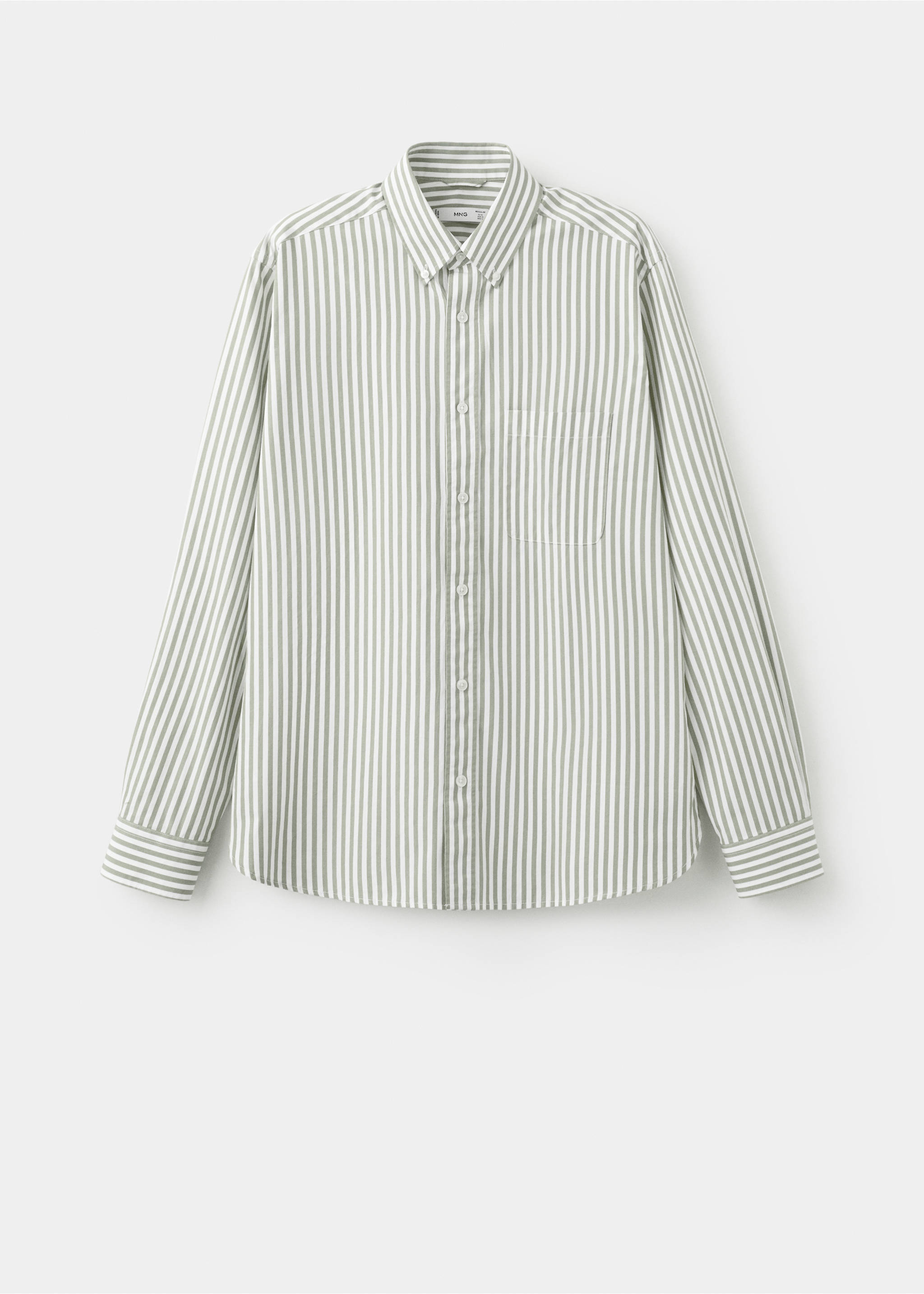 Camisa regular fit 100% algodón rayas - Artículo sin modelo, Verde pastel. Ref: 27055945-00.