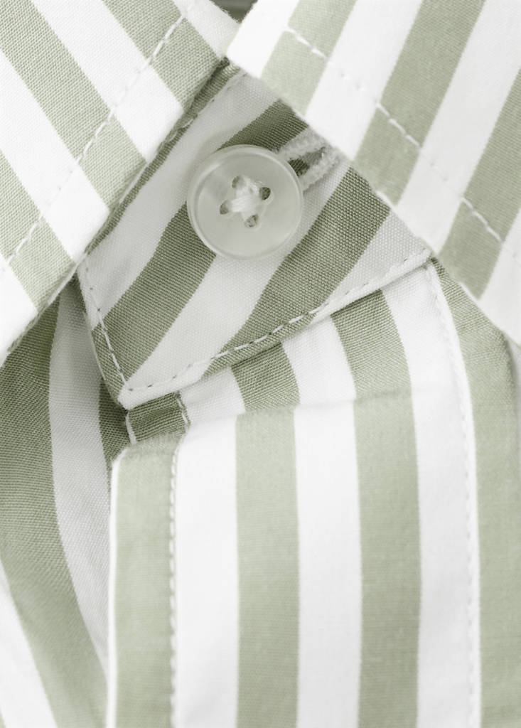Regular-fit striped 100% cotton shirt — Pastel Green