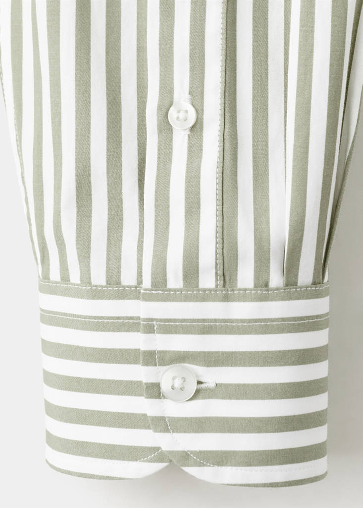 Regular-fit striped 100% cotton shirt — Pastel Green