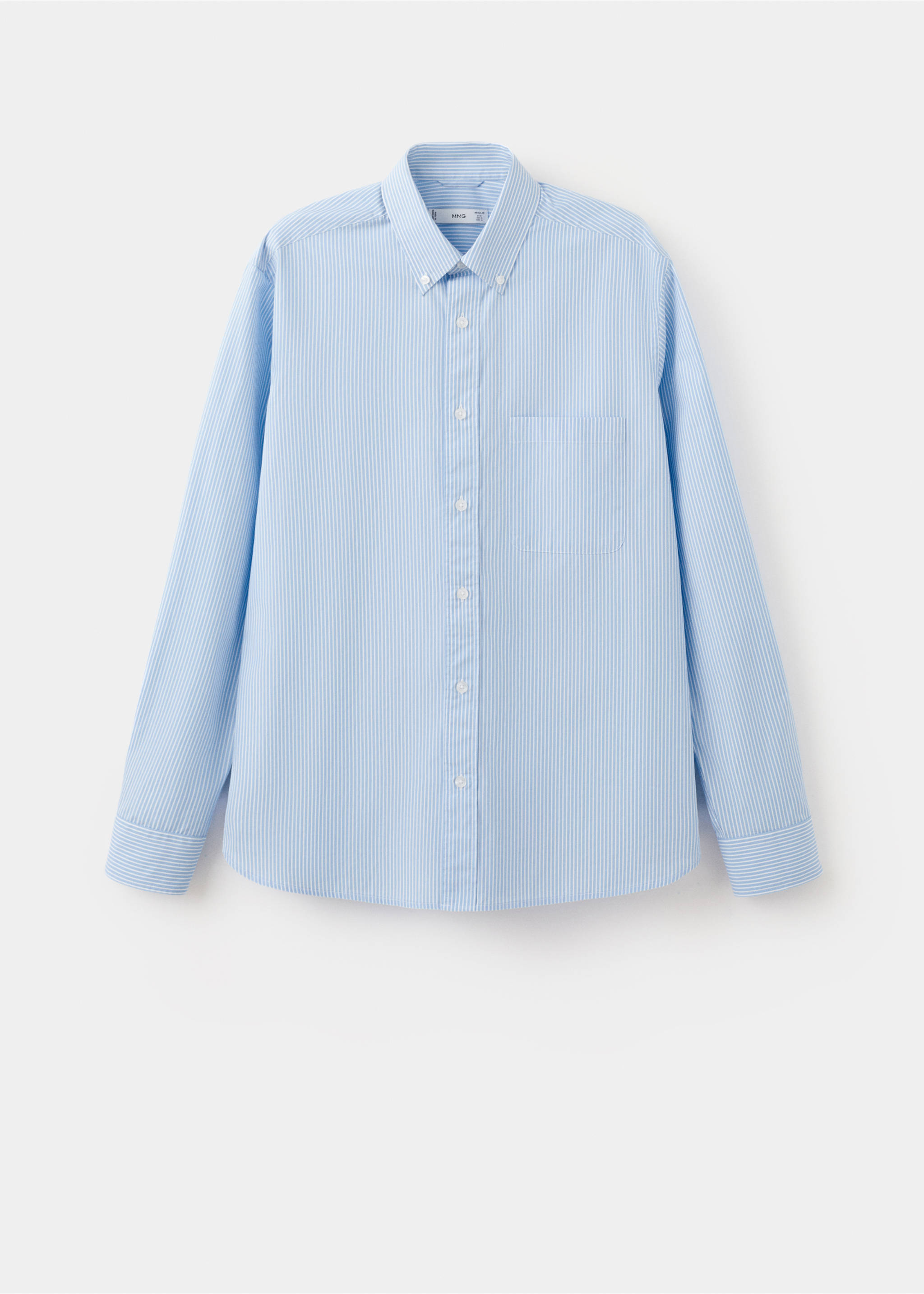 Camisa regular fit 100% algodón rayas - Artículo sin modelo, Azul celeste. Ref: 27055945-00.