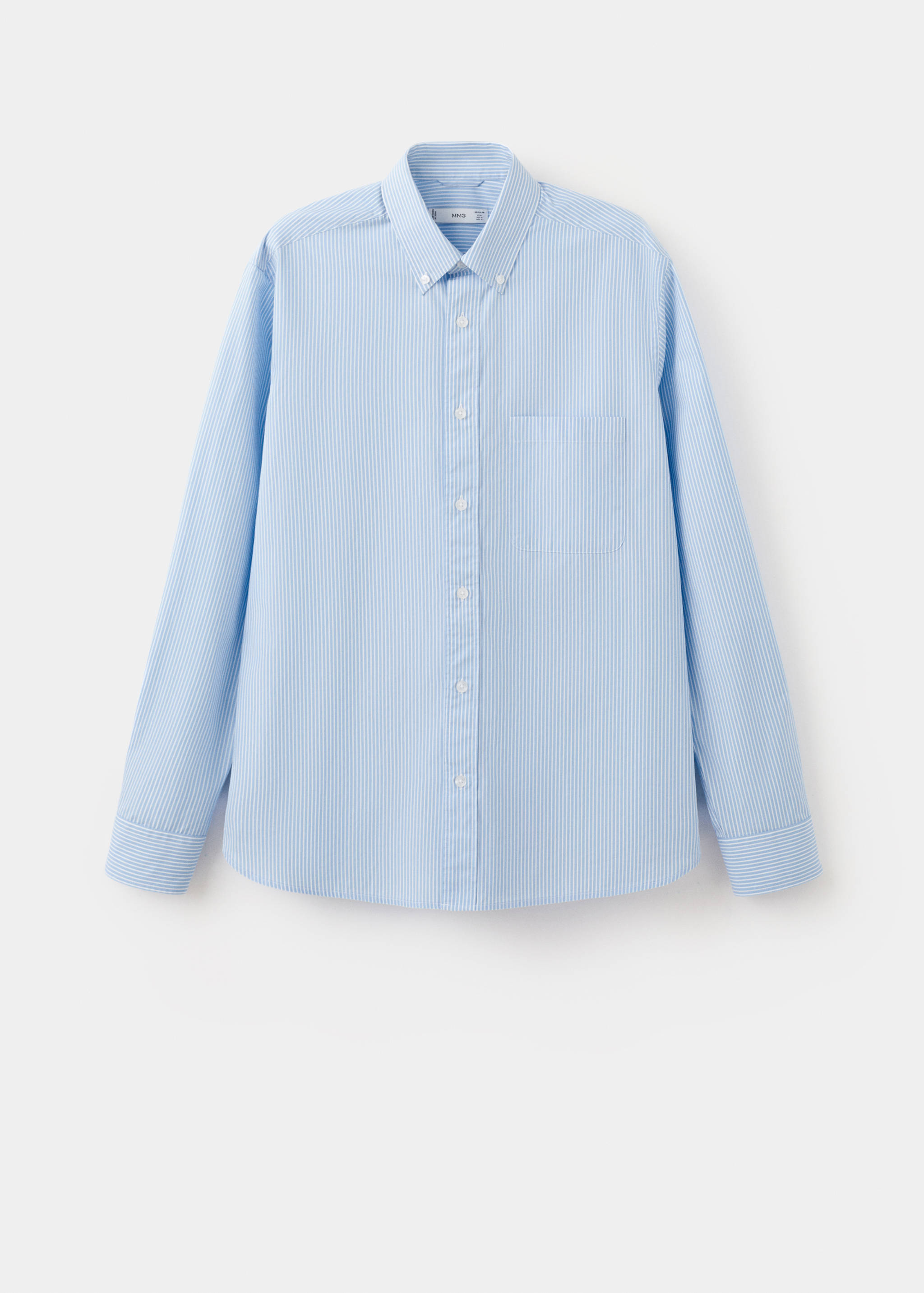 Рубашка regular fit 100% хлопок в полоску - Изделие без модели