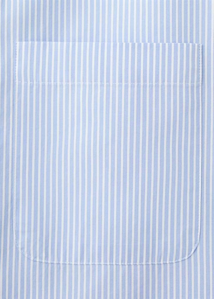 Regular-fit striped 100% cotton shirt — Sky Blue