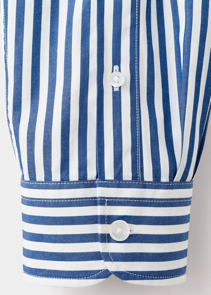 Regular-fit striped 100% cotton shirt — Vibrant blue