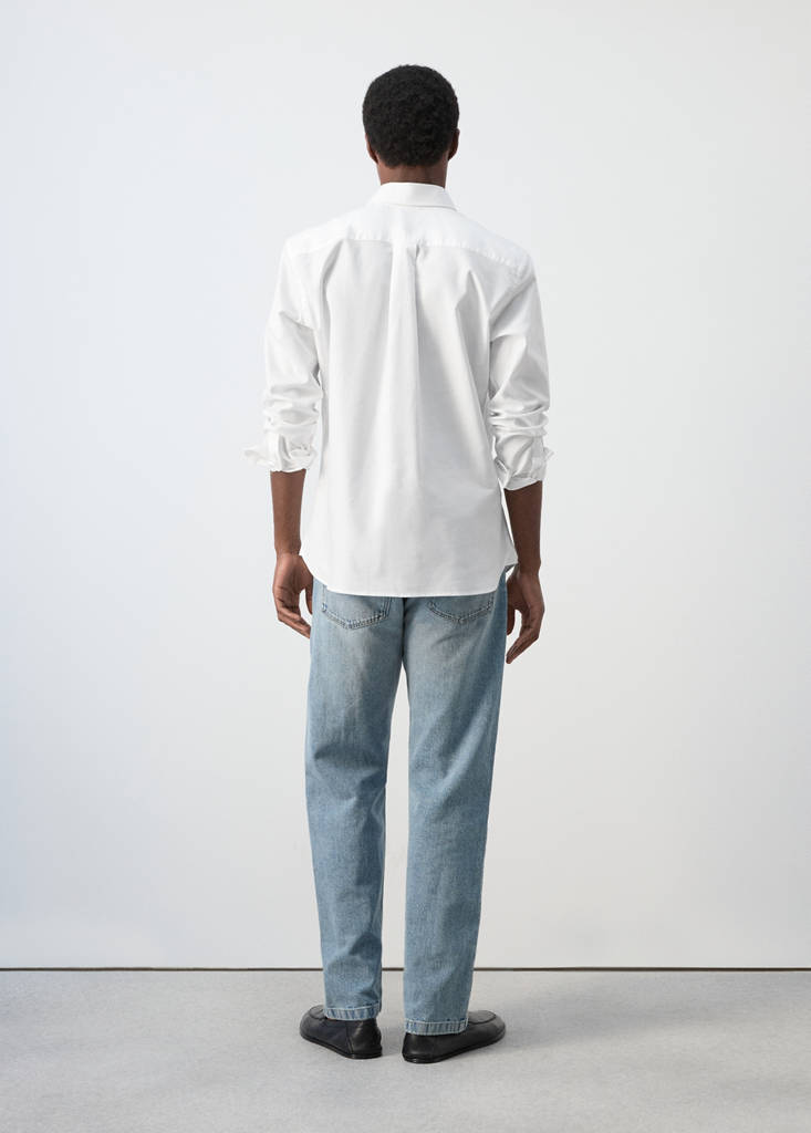 Lightweight Oxford shirt 100% cotton regular fit — White