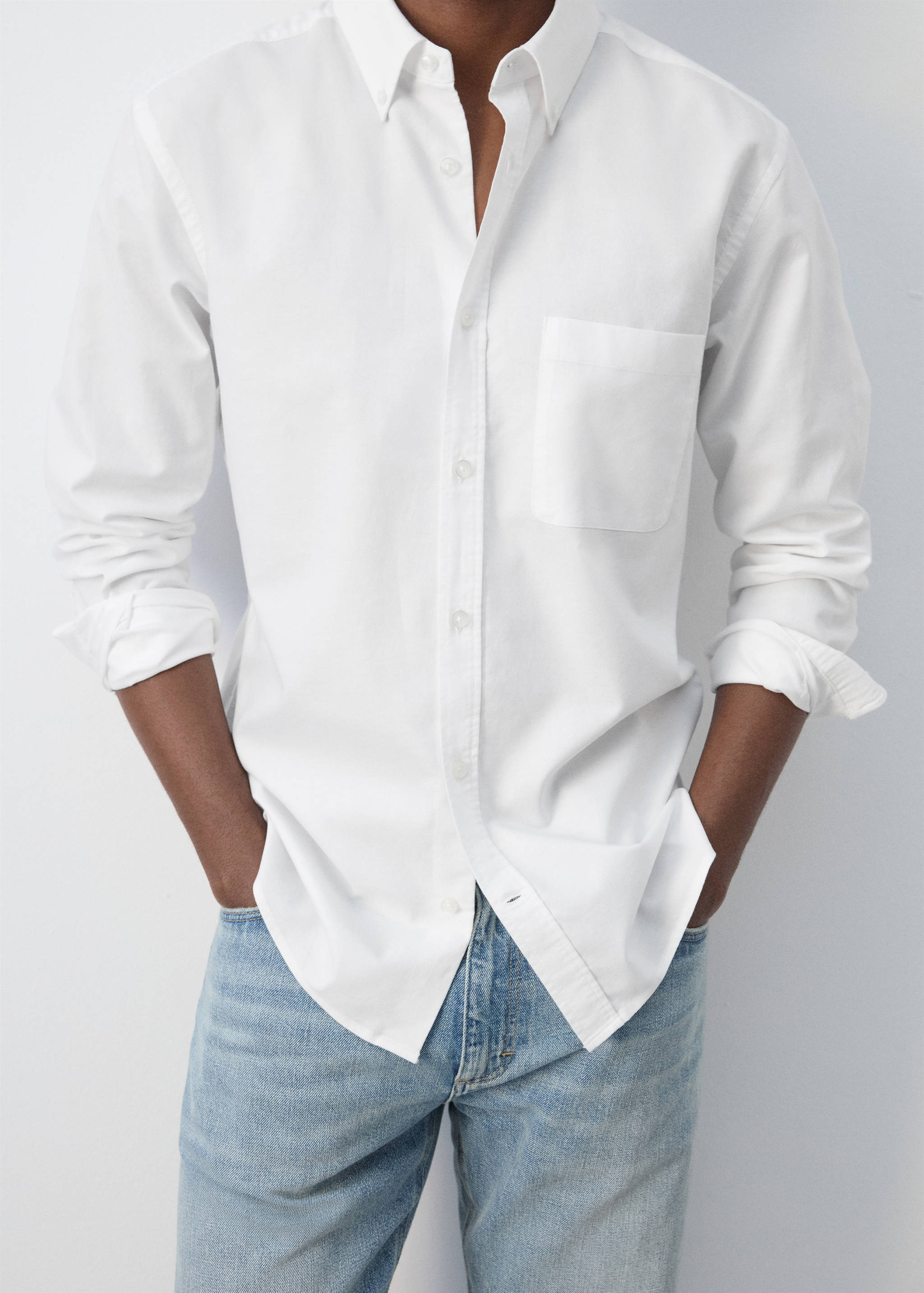 Lightweight Oxford shirt 100% cotton regular fit - Details of the article 6