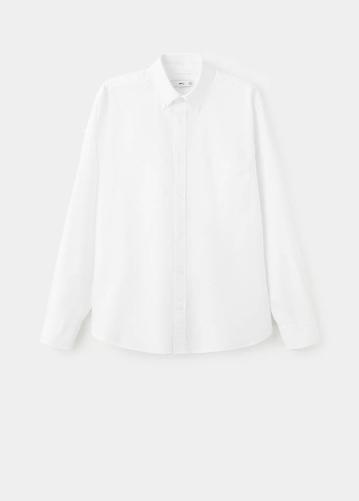 Lightweight Oxford shirt 100% cotton regular fit — White