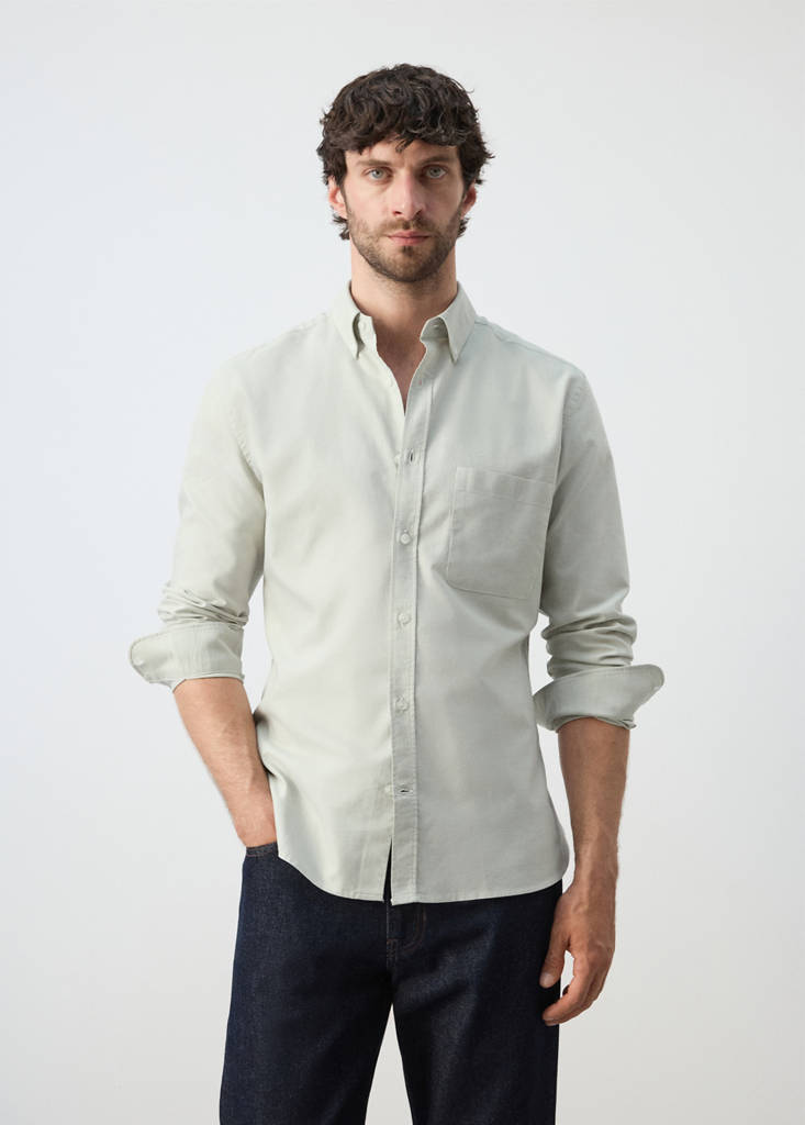 Lightweight Oxford shirt 100% cotton regular fit — Pastel Green