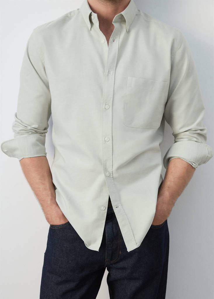 Lightweight Oxford shirt 100% cotton regular fit — Pastel Green