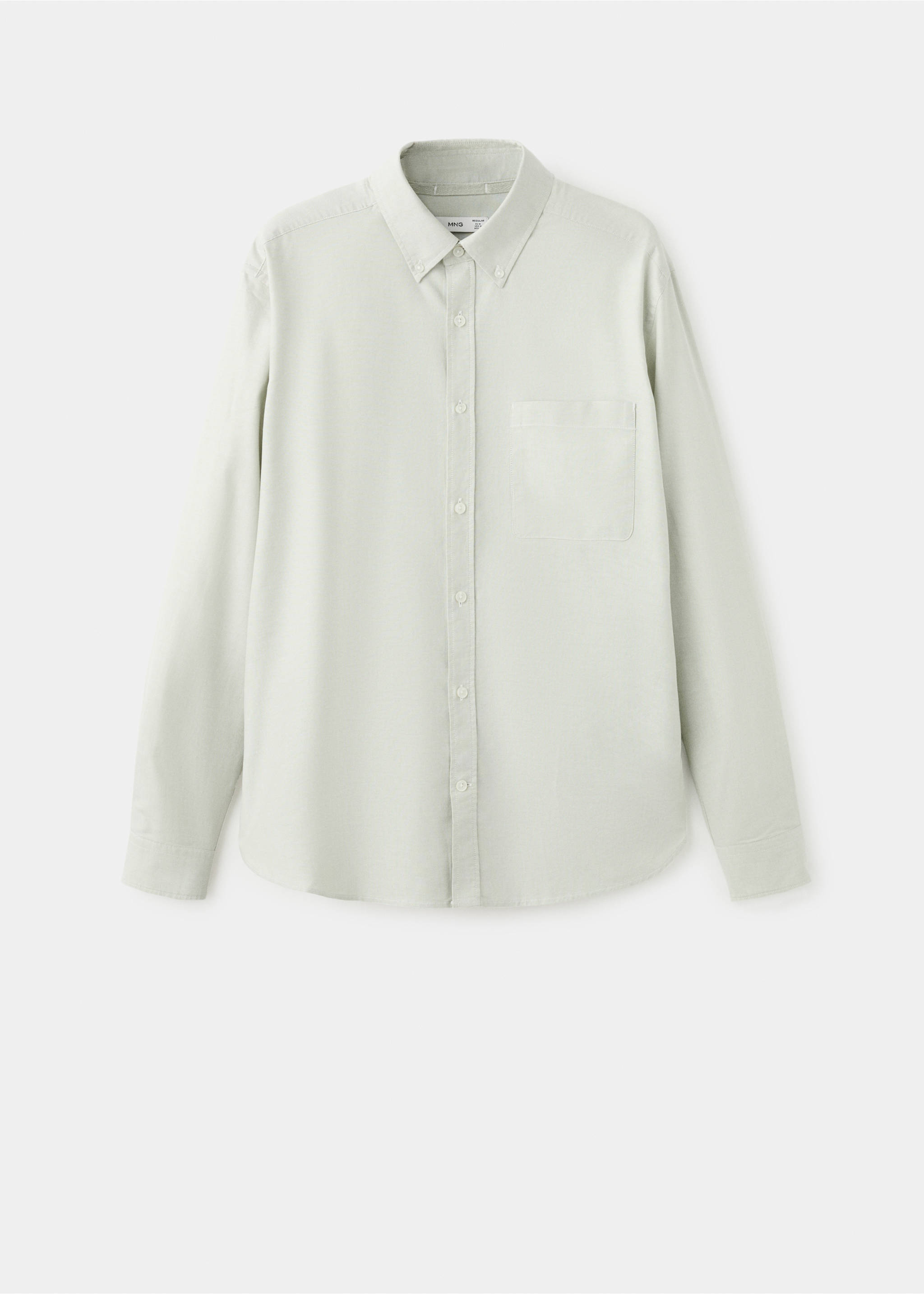 Легкая оксфордская рубашка классического кроя из 100% хлопка - Изделие без модели, Пастельно-зеленый. Ref: 27055946-00.