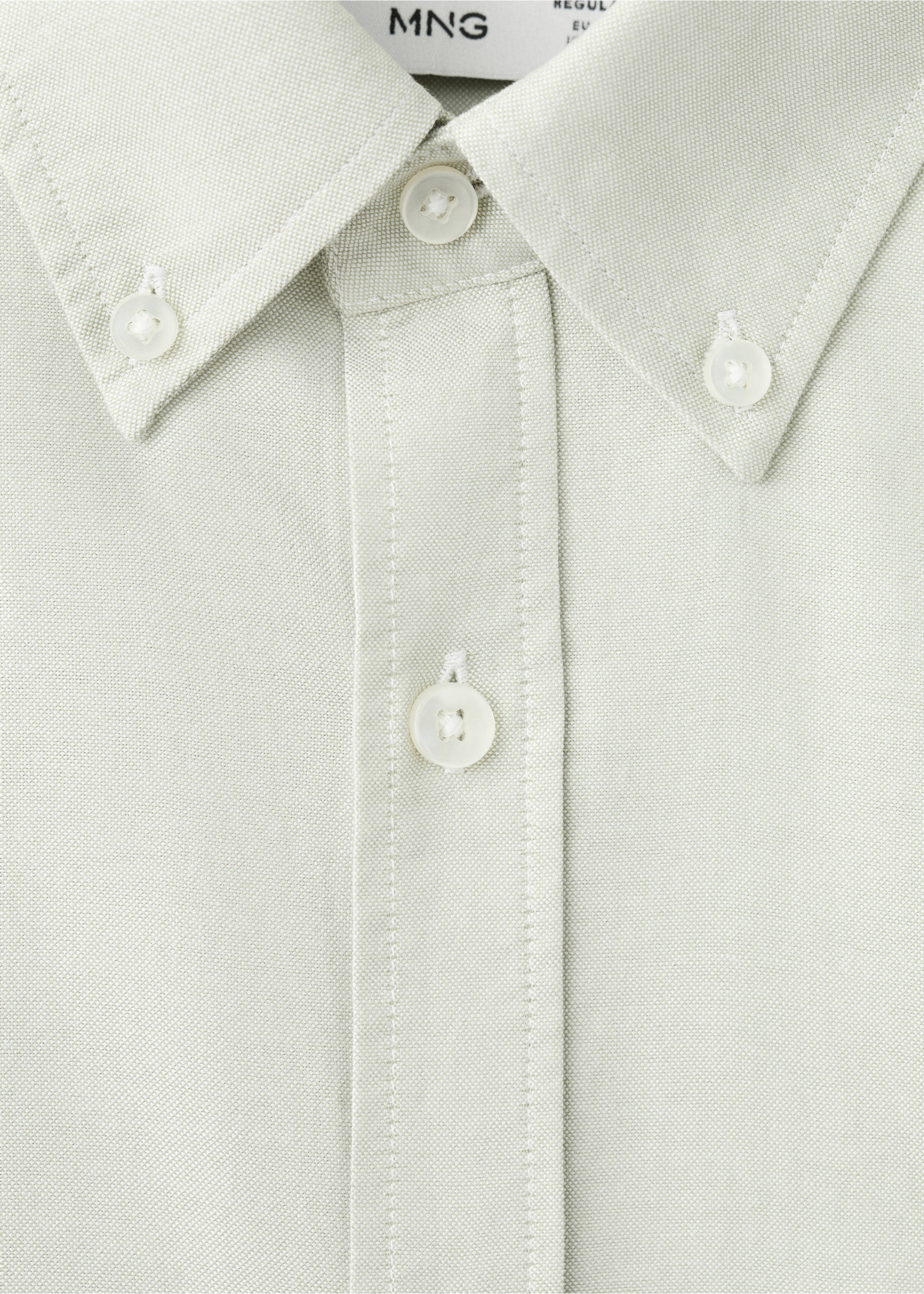 Легкая оксфордская рубашка классического кроя из 100% хлопка - Деталь изделия 8, Пастельно-зеленый. Ref: 27055946-00.