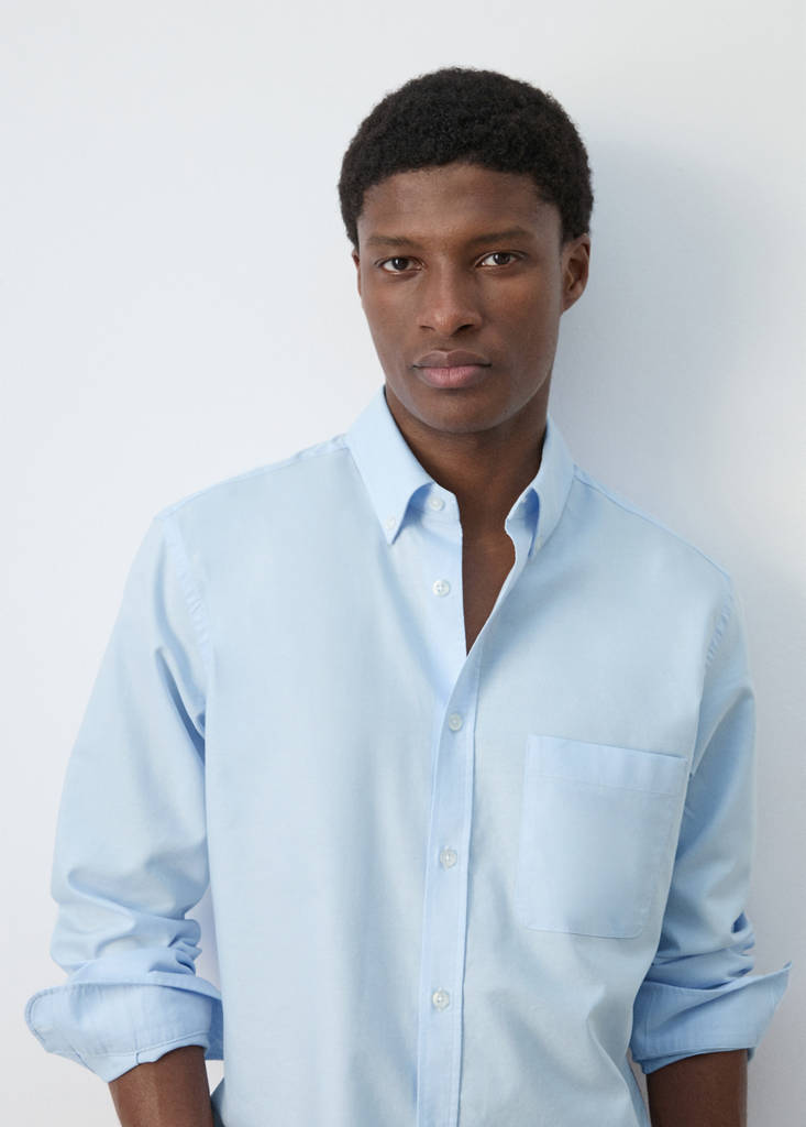 Lightweight Oxford shirt 100% cotton regular fit — Sky Blue