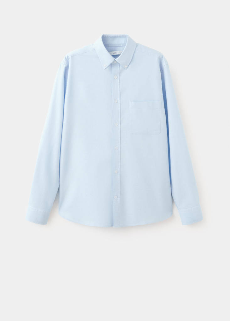 Lightweight Oxford shirt 100% cotton regular fit — Sky Blue