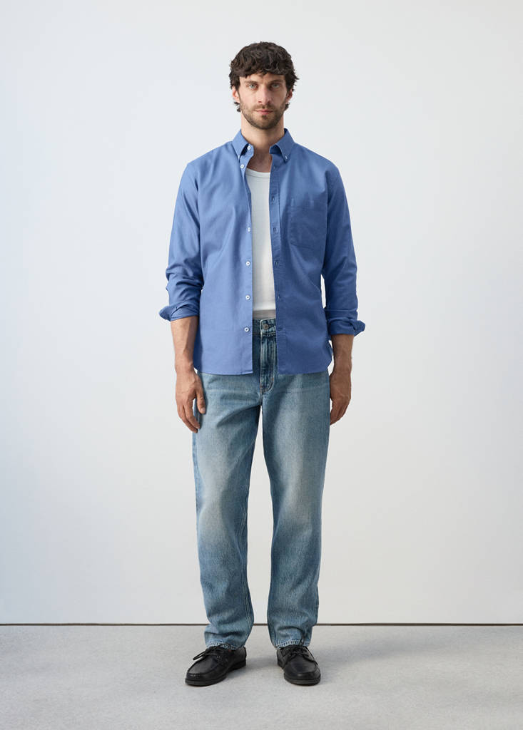 Lightweight Oxford shirt 100% cotton regular fit — Ink Blue